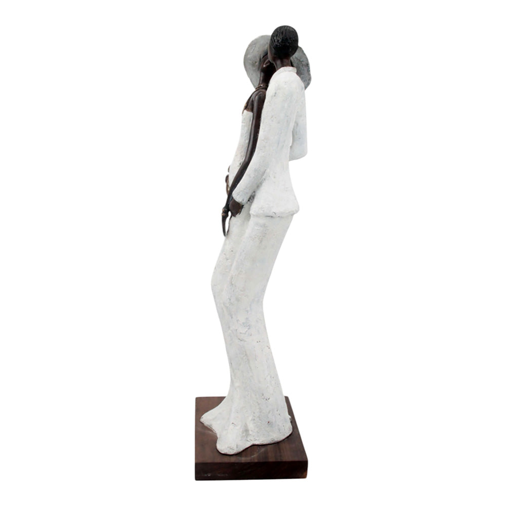 Bronze Issouf couple 55 cm blanc n°1 Bronzes d&#39;Afrique