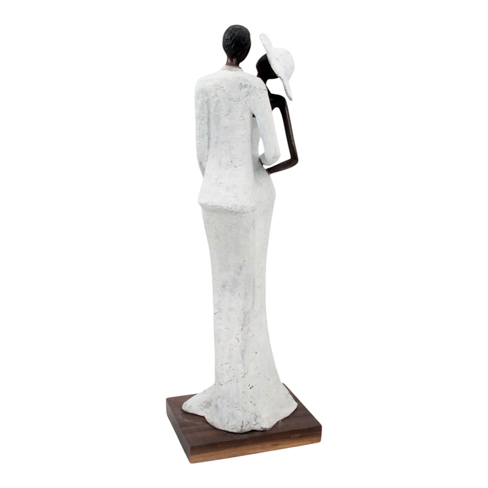 Bronze Issouf couple 55 cm blanc n°1 Bronzes d&#39;Afrique