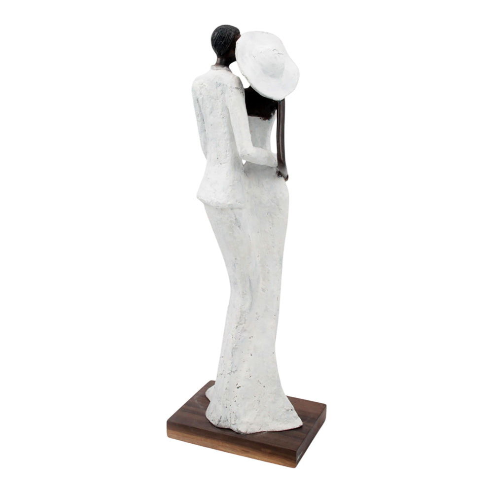 Bronze Issouf couple 55 cm blanc n°1 Bronzes d&#39;Afrique
