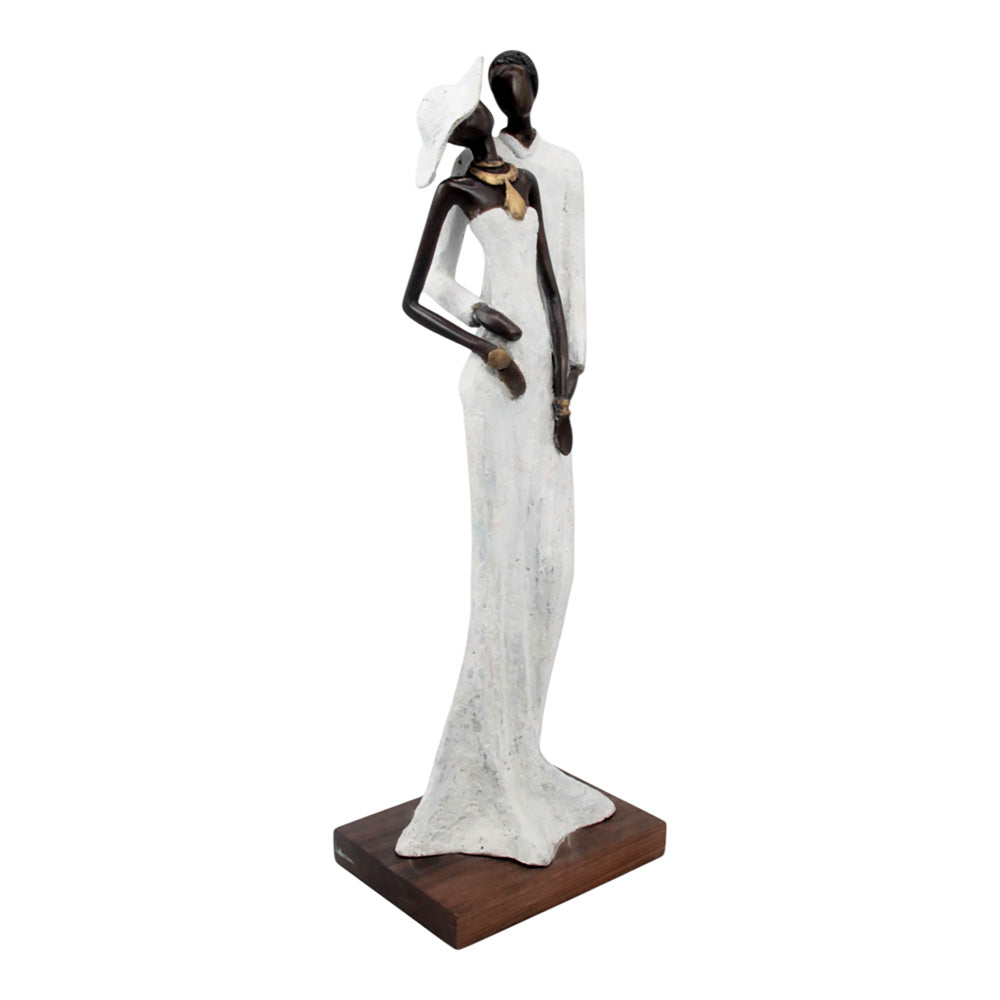 Bronze Issouf couple 55 cm blanc n°1 Bronzes d&#39;Afrique