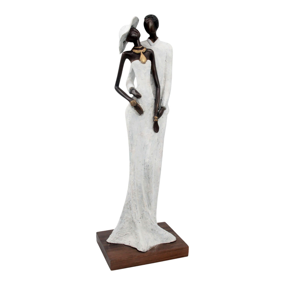 Bronze Issouf couple 55 cm blanc n°1 Bronzes d&#39;Afrique