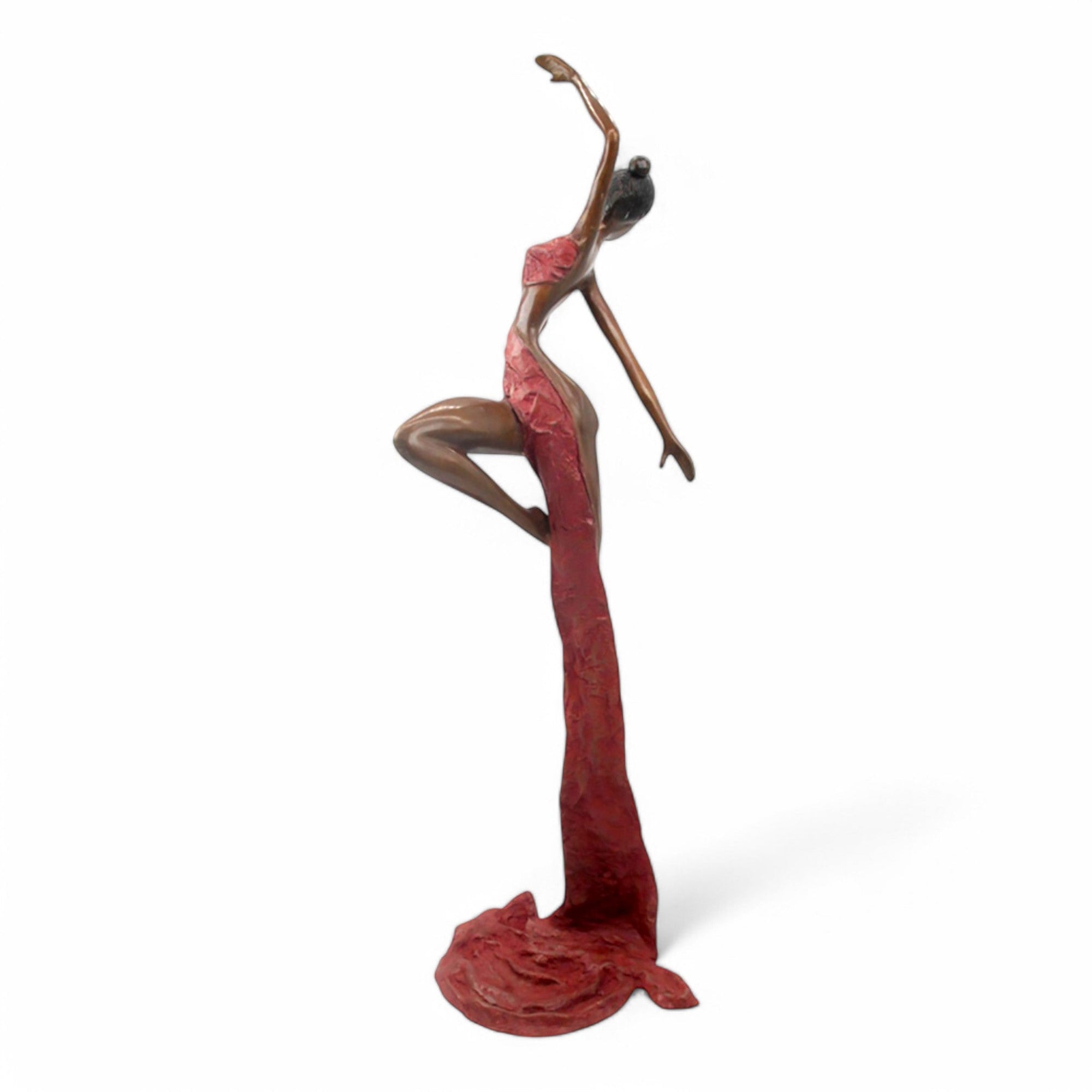 Bronze Issouf danseuse 70 cm rouge n°2 Bronzes d&#39;Afrique