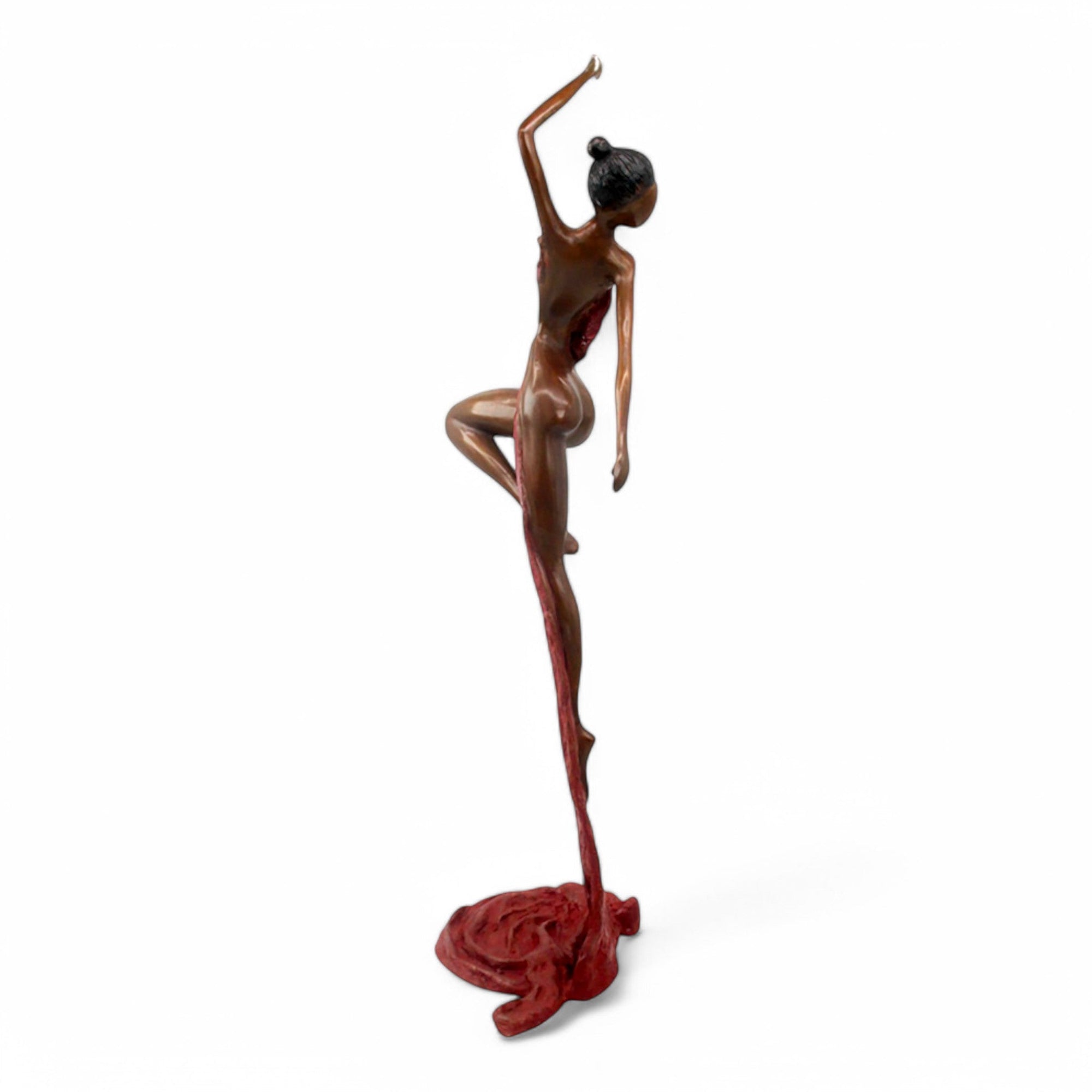 Bronze Issouf danseuse 70 cm rouge n°2 Bronzes d&#39;Afrique