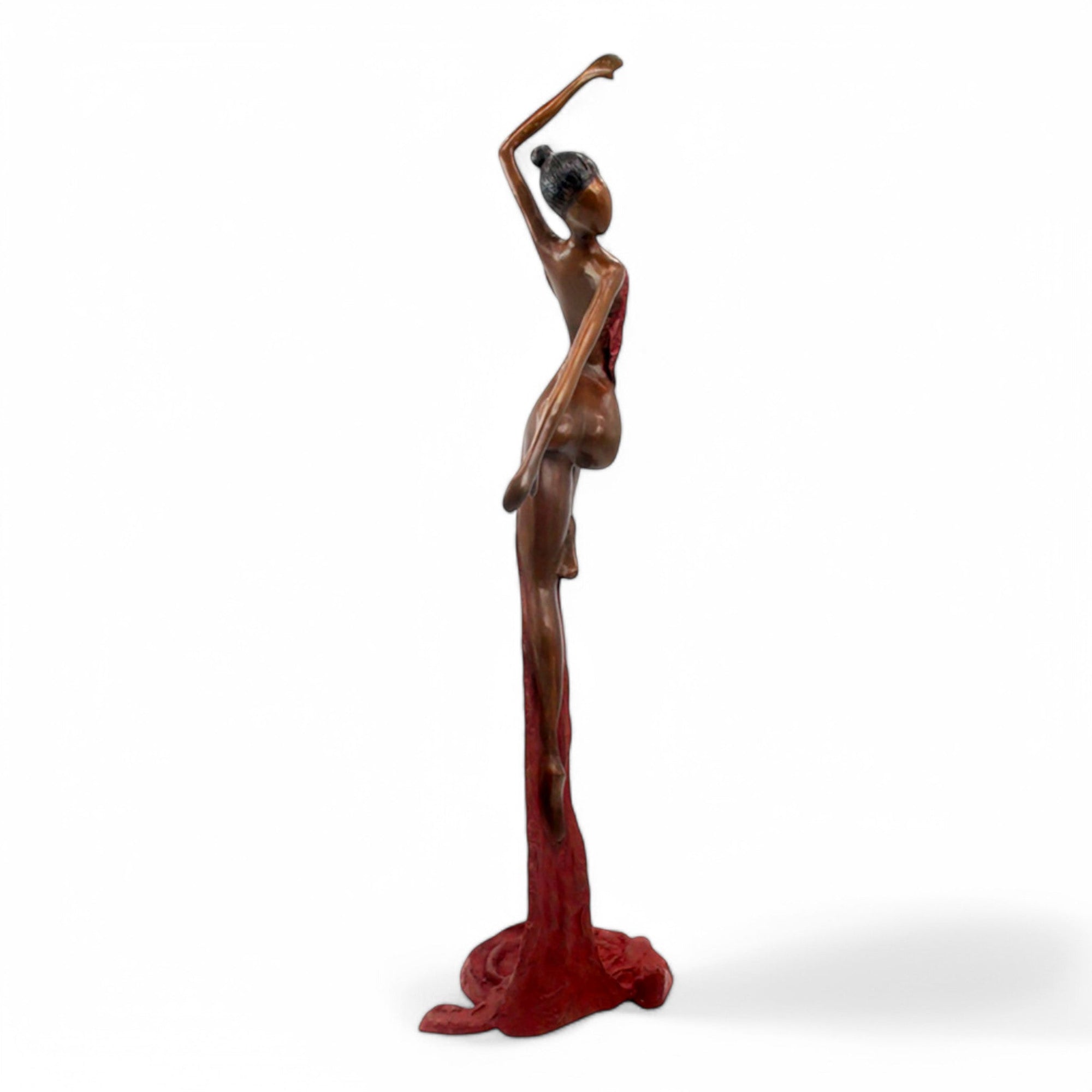 Bronze Issouf danseuse 70 cm rouge n°2 Bronzes d&#39;Afrique