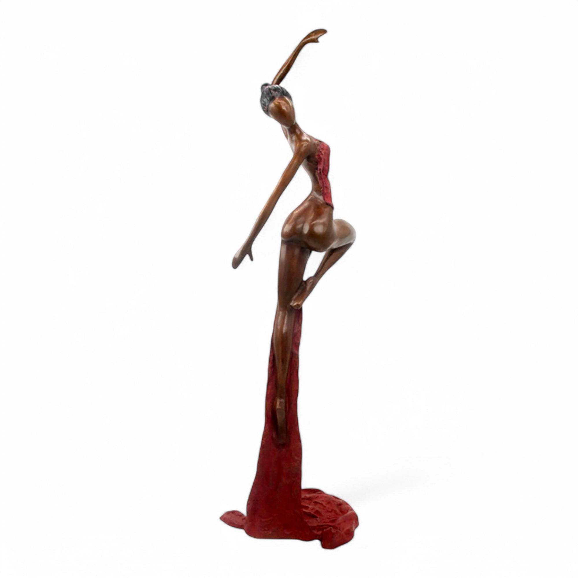 Bronze Issouf danseuse 70 cm rouge n°2 Bronzes d&#39;Afrique