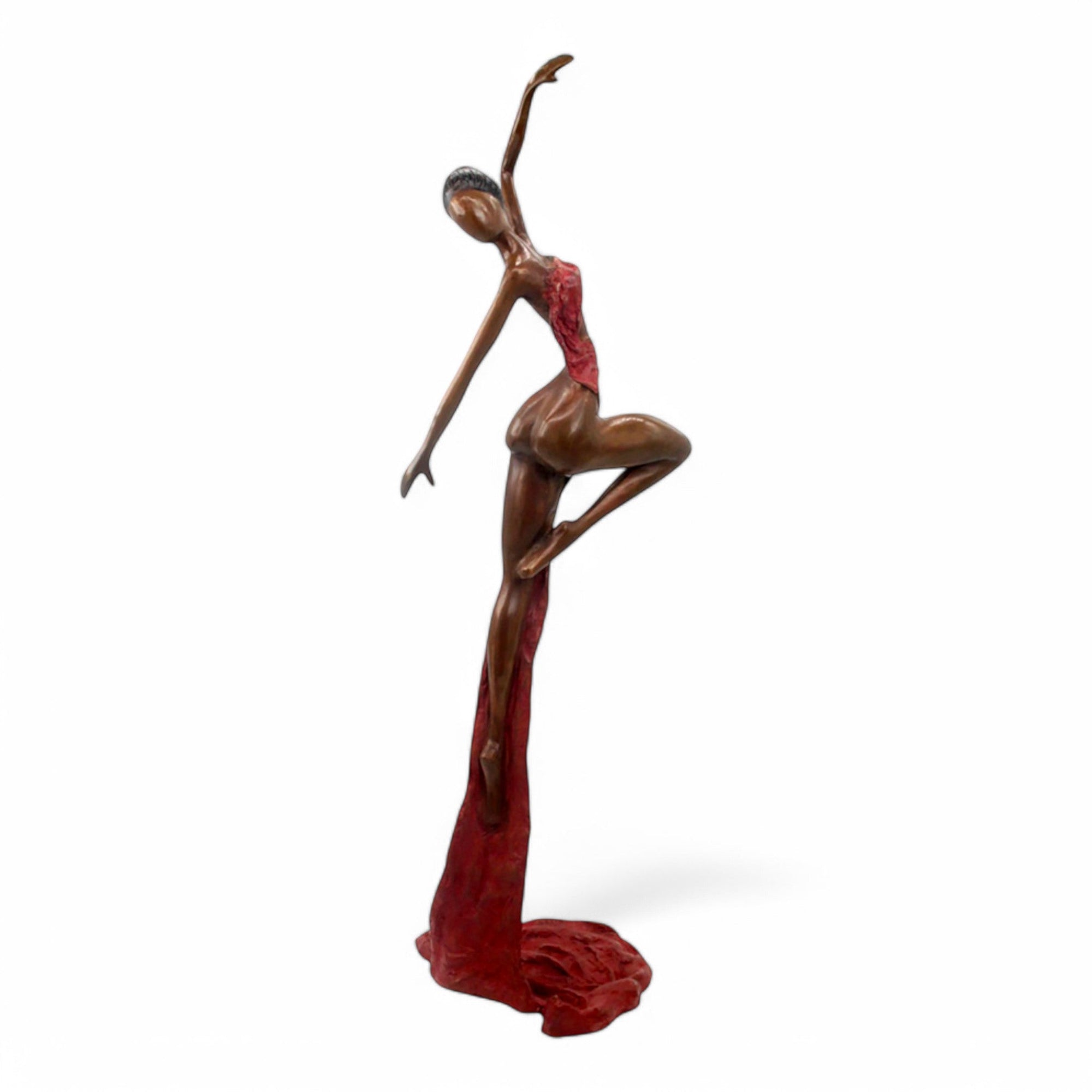 Bronze Issouf danseuse 70 cm rouge n°2 Bronzes d&#39;Afrique