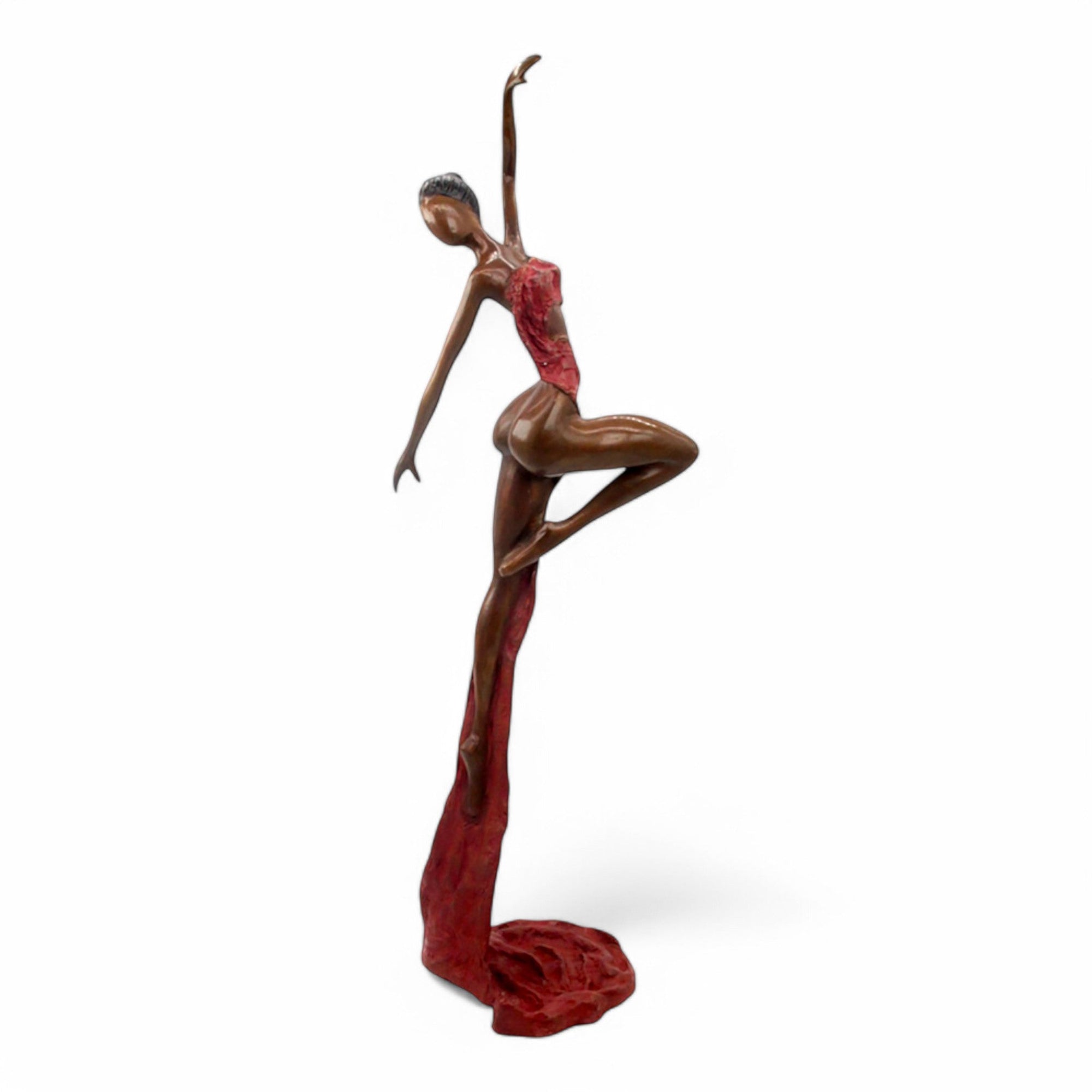 Bronze Issouf danseuse 70 cm rouge n°2 Bronzes d&#39;Afrique