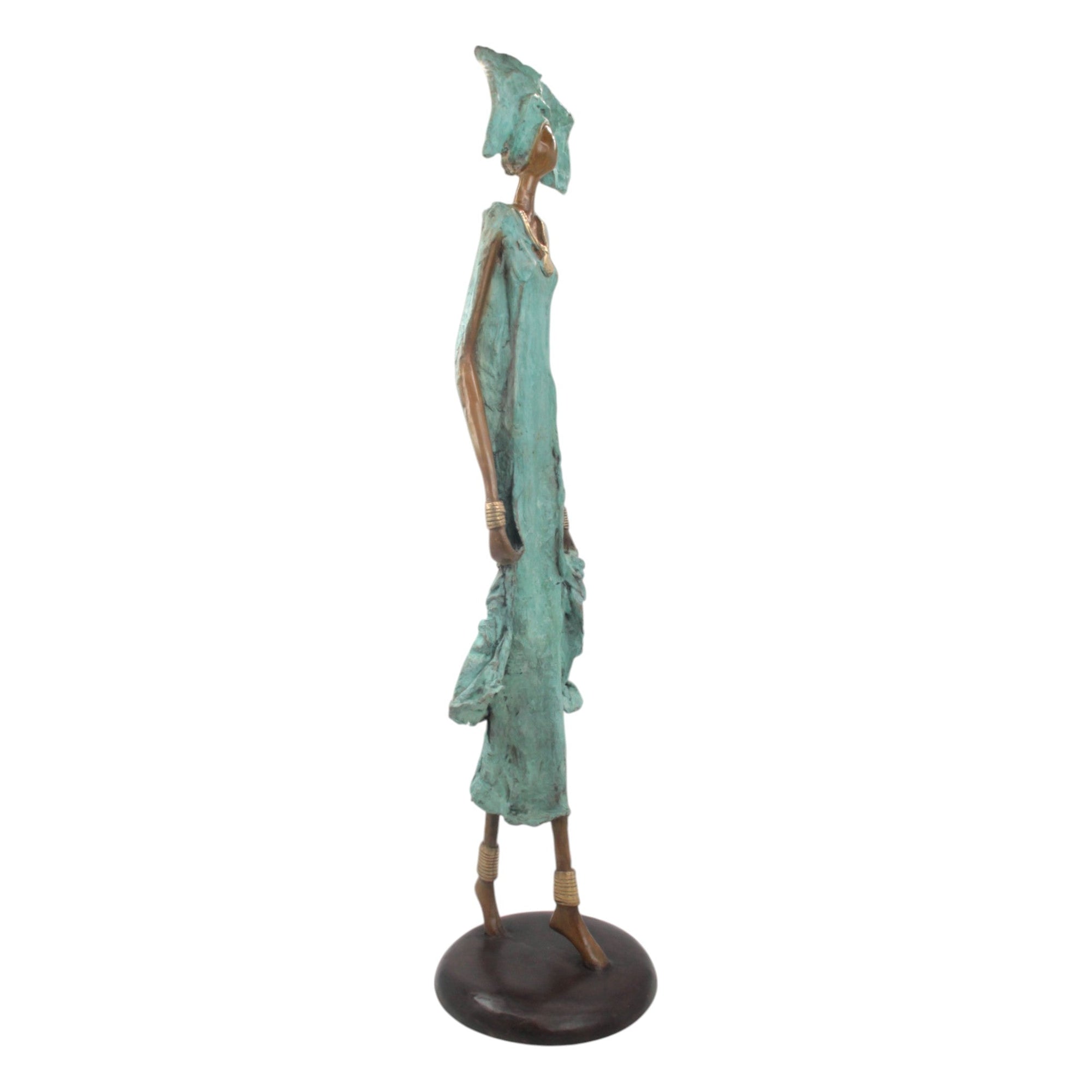 Bronze Issouf 80 cm vert n°1 Bronzes d&#39;Afrique