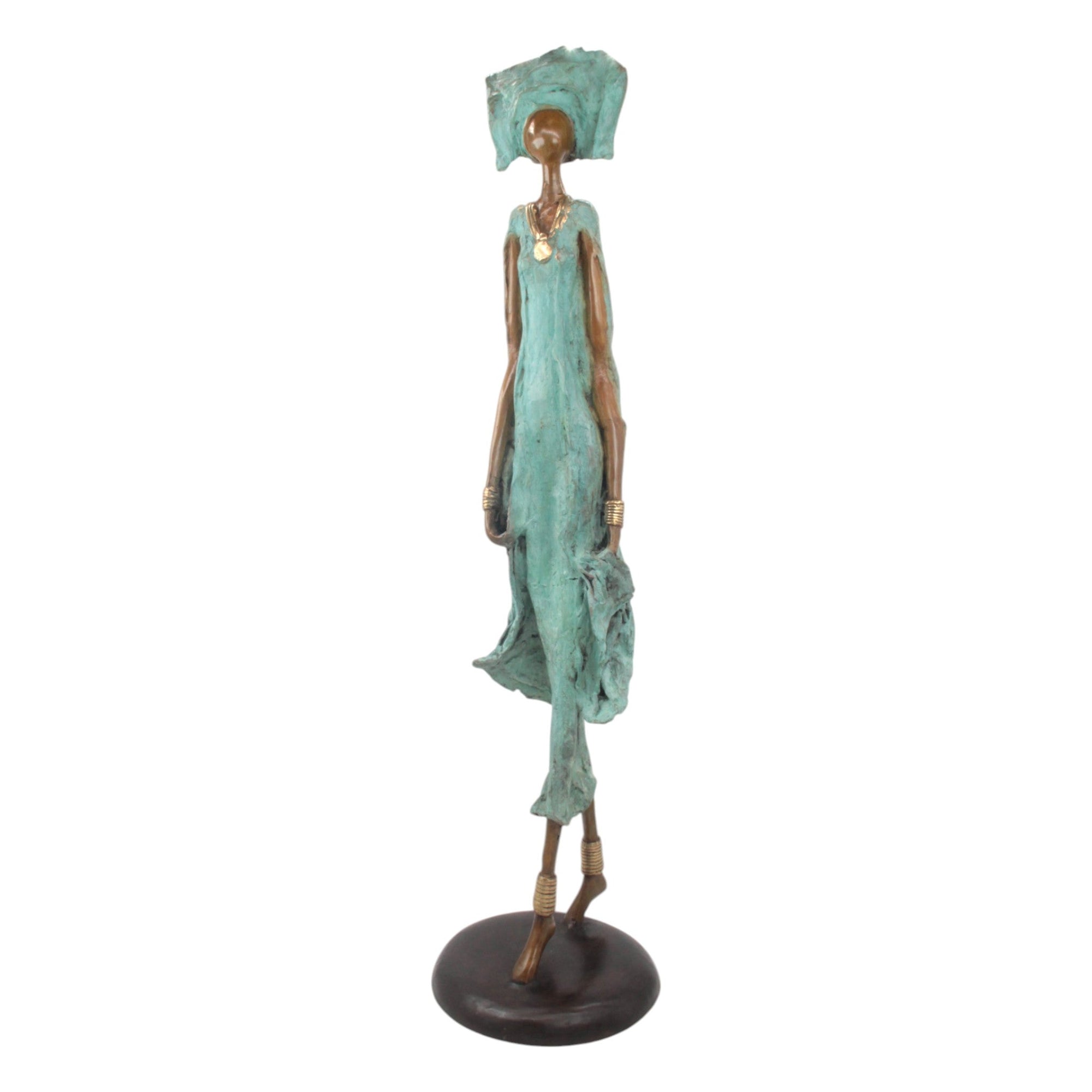 Bronze Issouf 80 cm vert n°1 Bronzes d&#39;Afrique