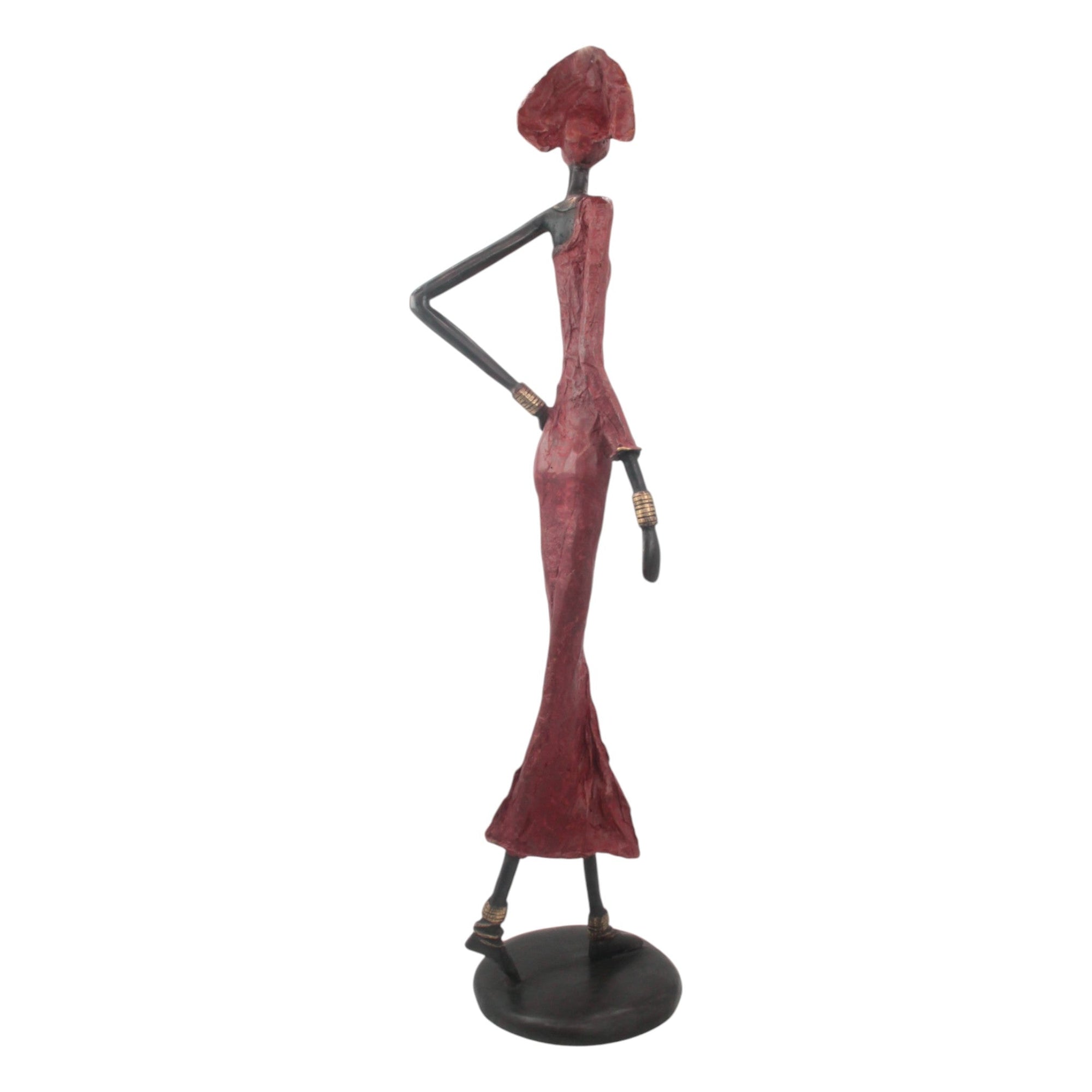 Bronze Issouf 80 cm rouge n°2 Bronzes d&#39;Afrique