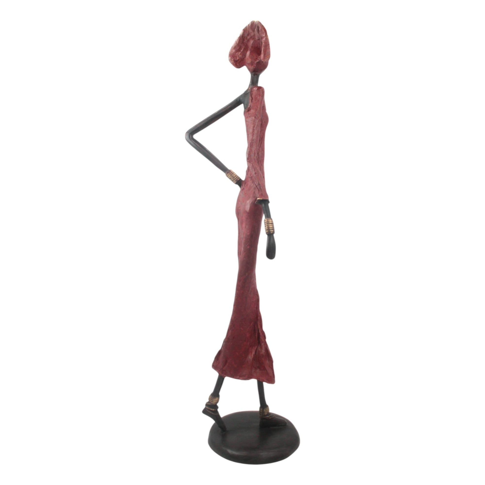 Bronze Issouf 80 cm rouge n°2 Bronzes d&#39;Afrique
