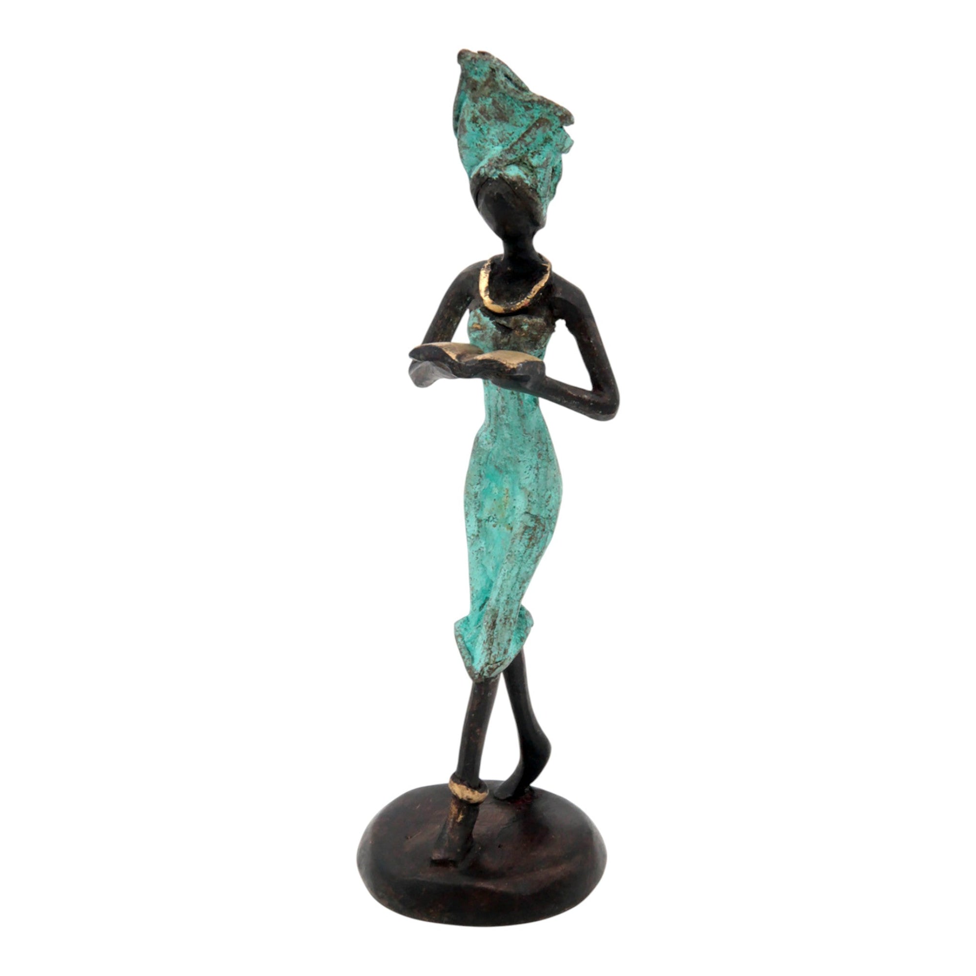 Bronze 15 cm turquoise n°1 Bronzes d'Afrique