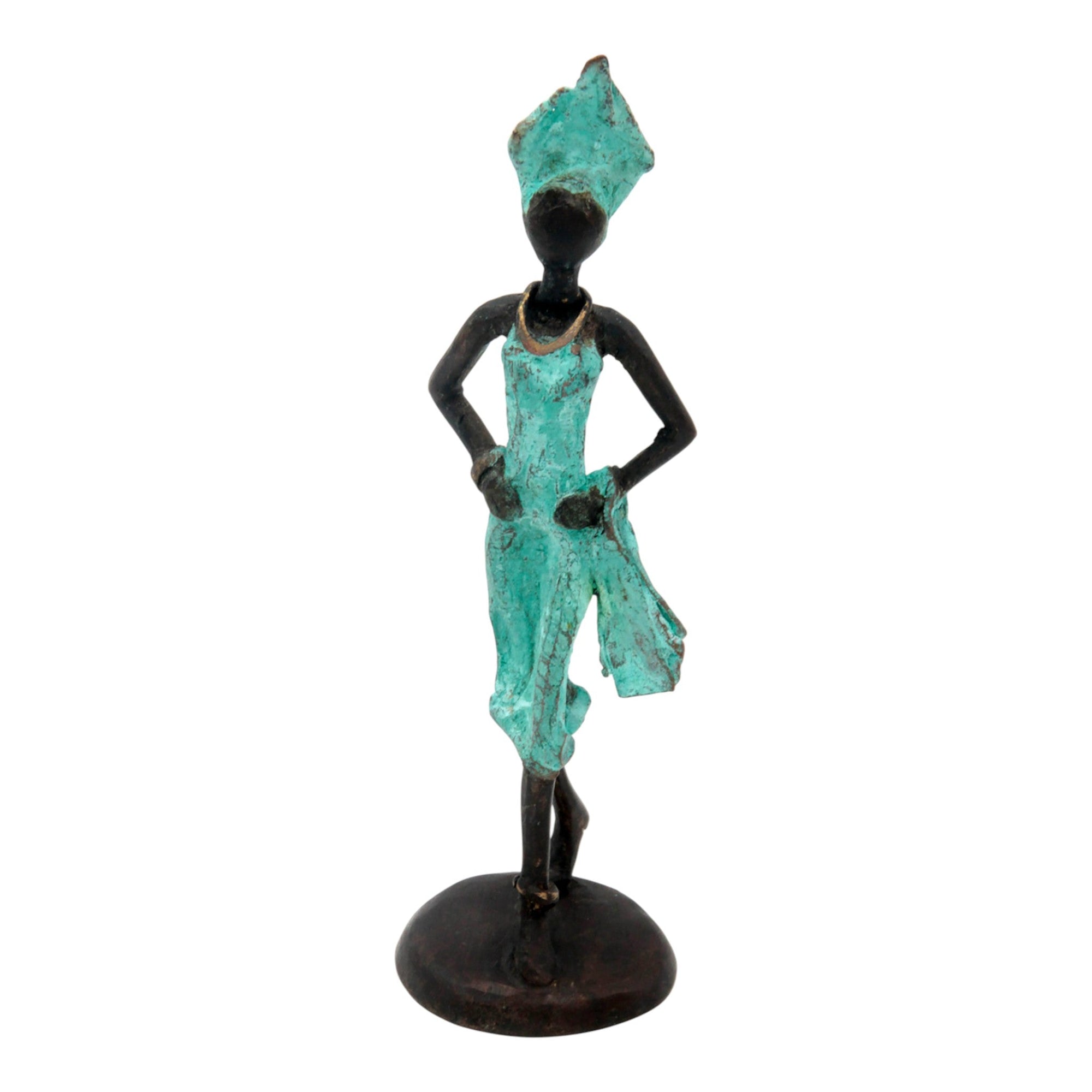 Bronze 15 cm turquoise n°2 Bronzes d'Afrique