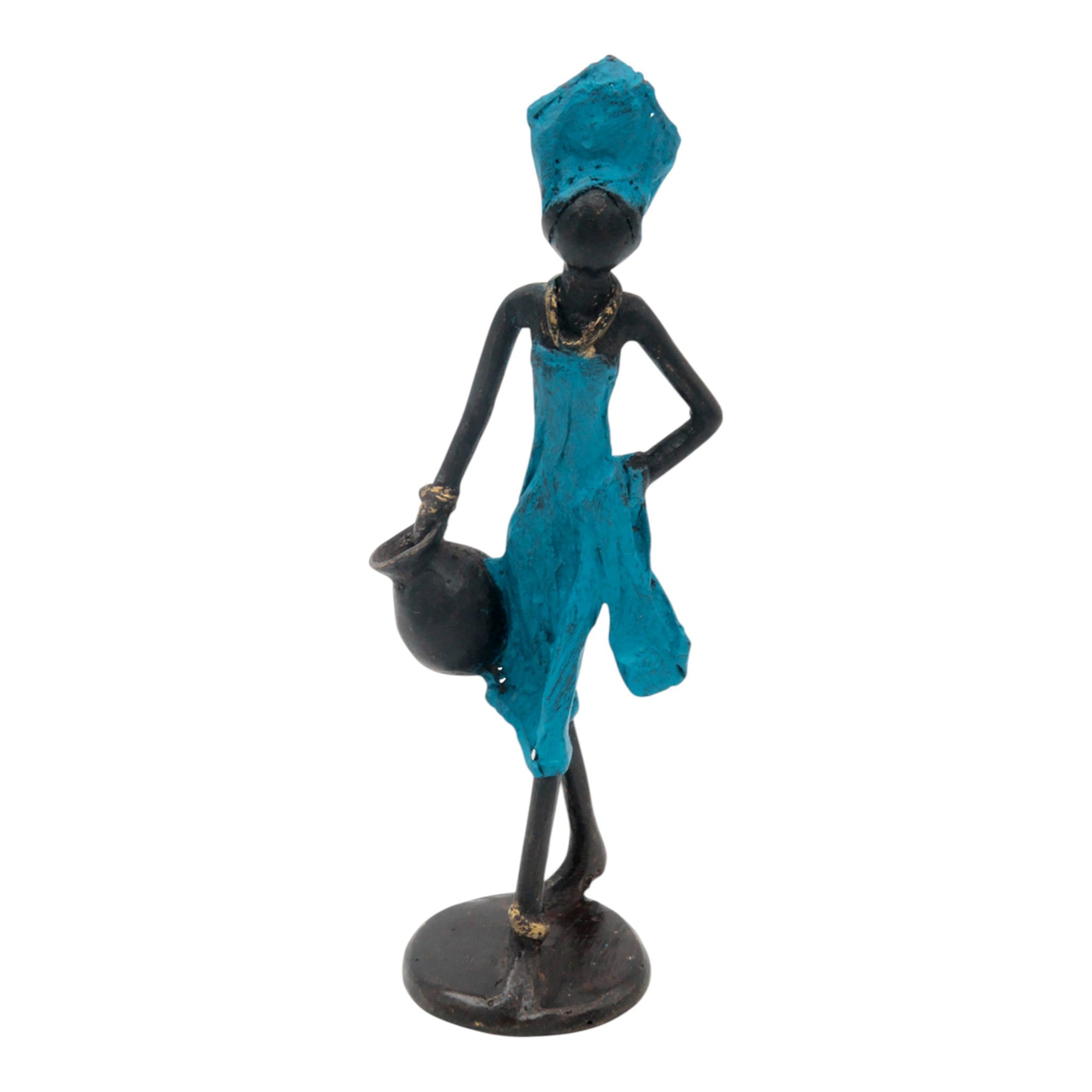 Bronze 15 cm bleu n°2 Bronzes d&#39;Afrique