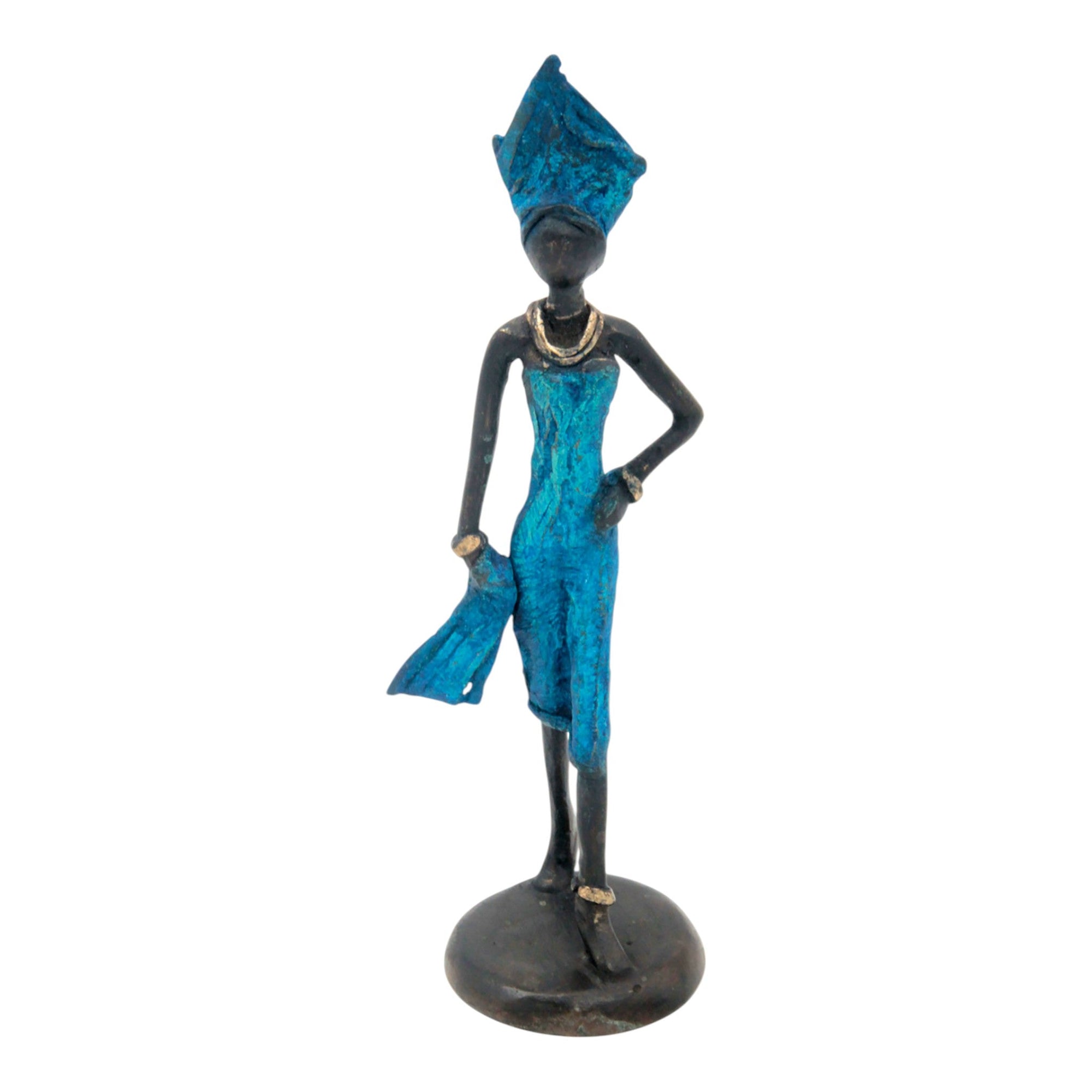 Bronze 15 cm bleu n°6 Bronzes d&#39;Afrique