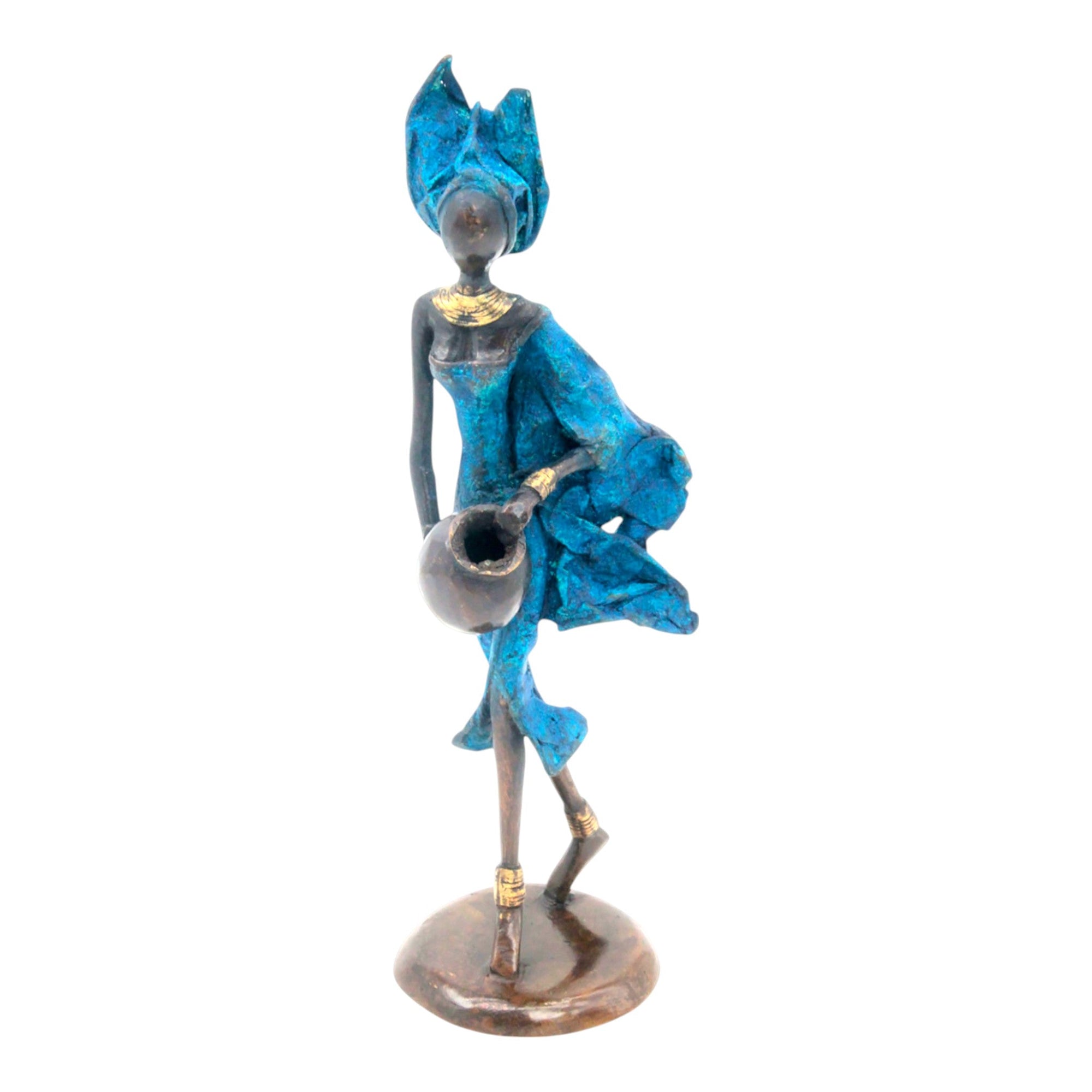 Bronze 25 cm bleu n°7 Bronzes d&#39;Afrique