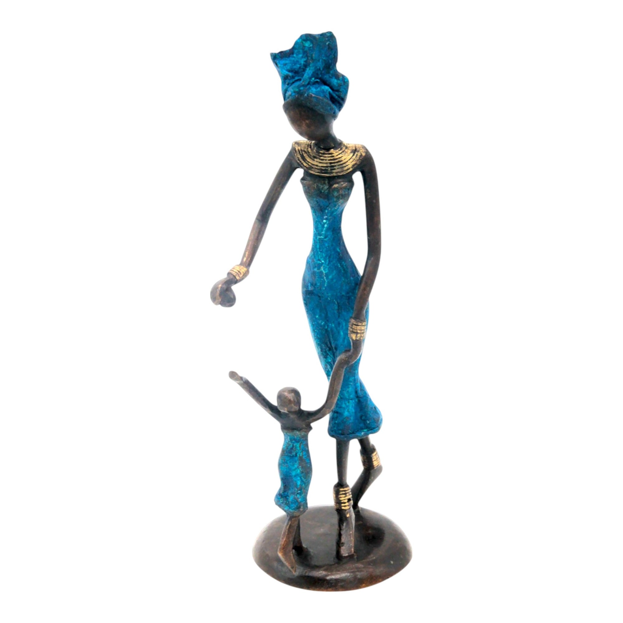 Bronze 25 cm bleu n°29 Bronzes d&#39;Afrique