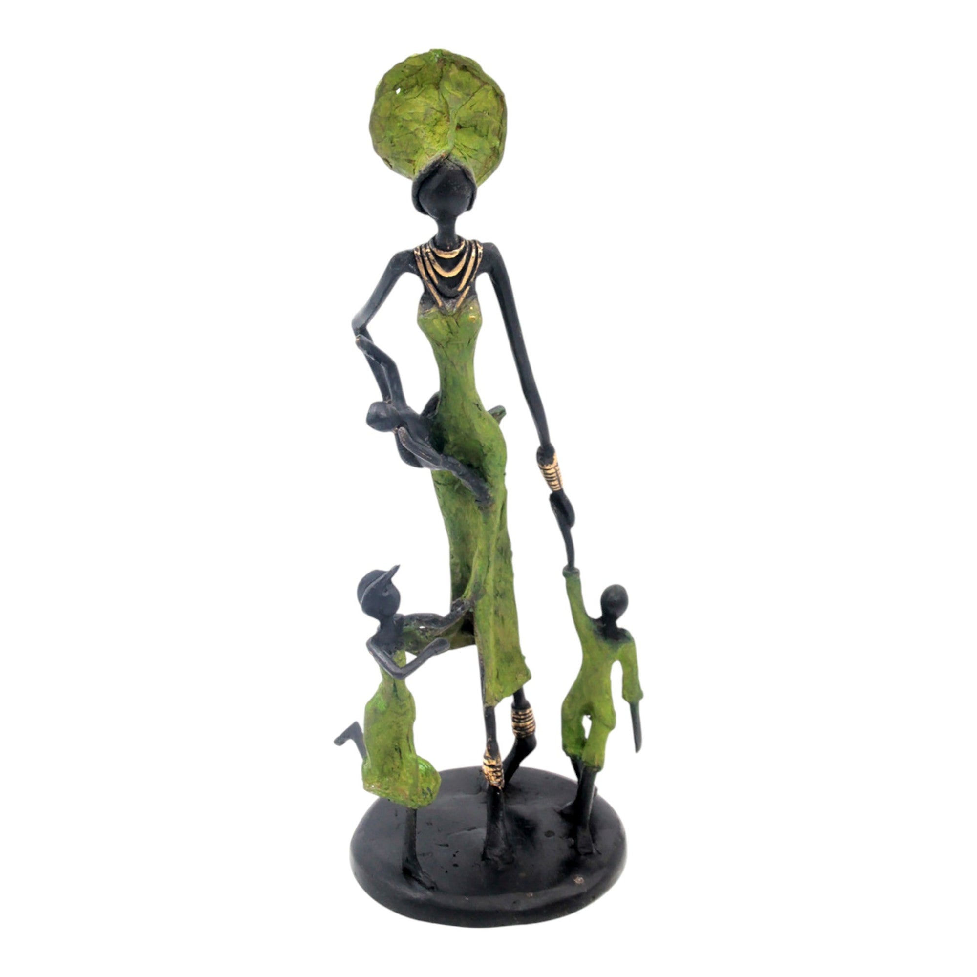 Bronze 3 enfants 35 cm vert Bronzes d&#39;Afrique