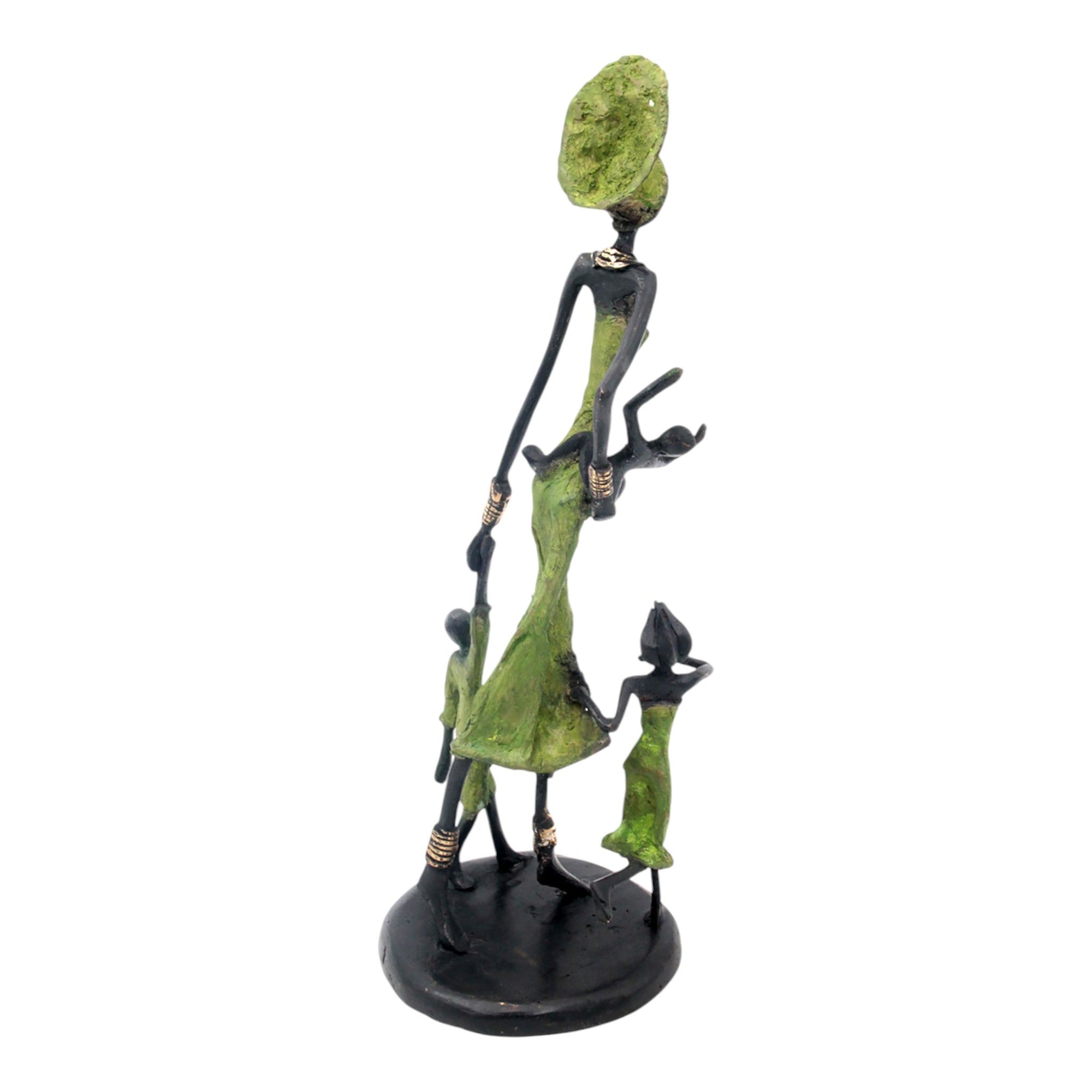 Bronze 3 enfants 35 cm vert Bronzes d&#39;Afrique