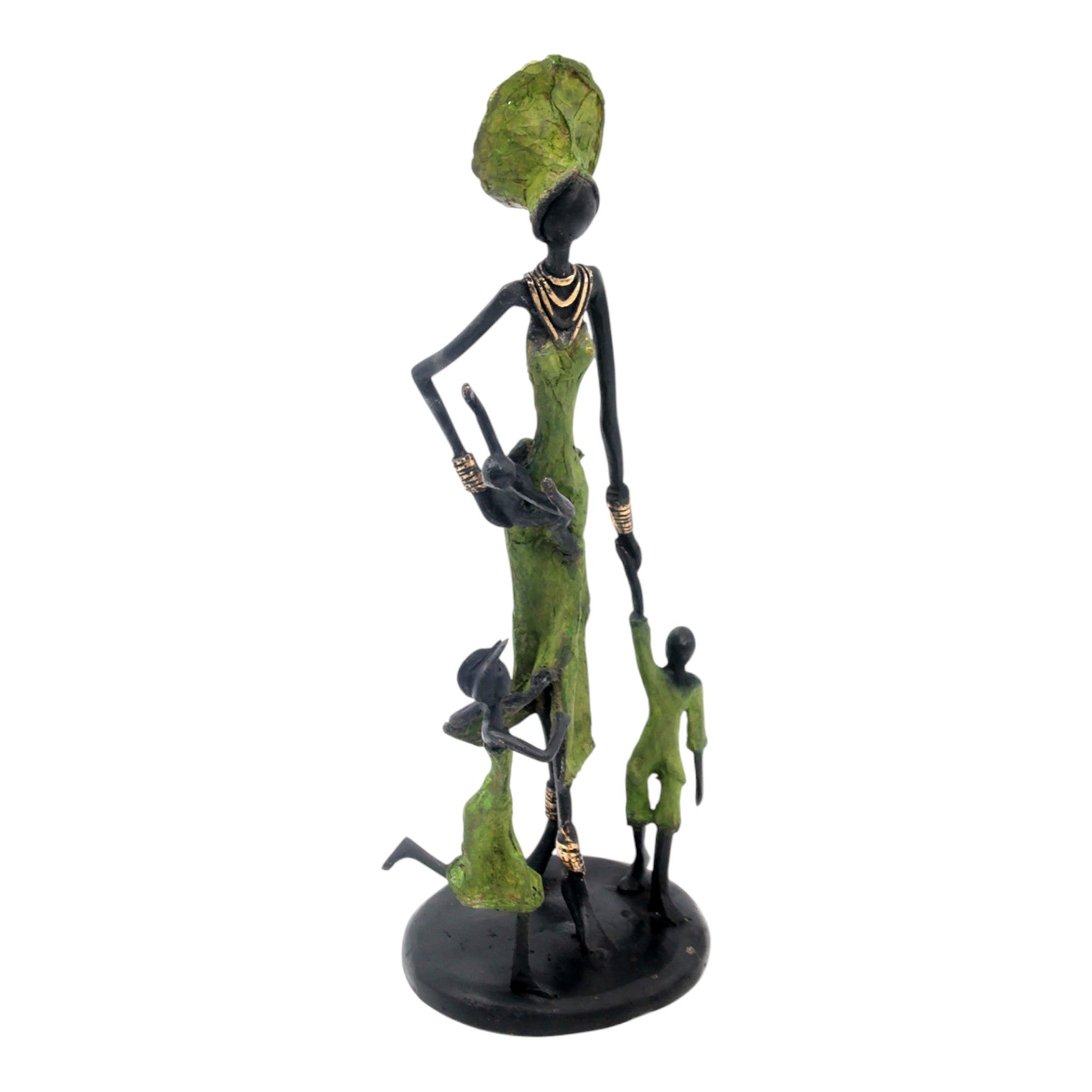 Bronze 3 enfants 35 cm vert Bronzes d&#39;Afrique