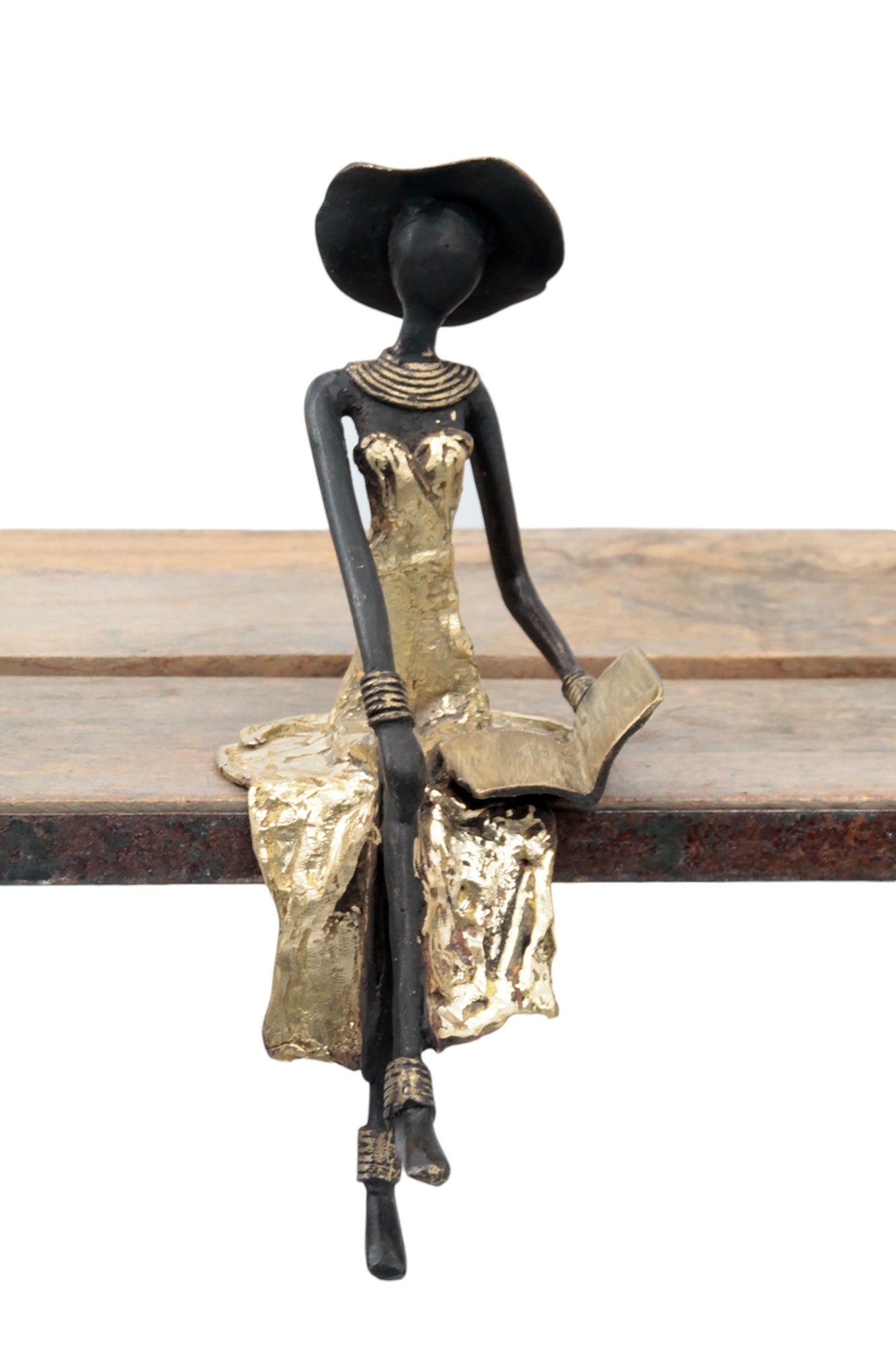 Bronze assis 25 cm doré n°3 Bronzes d'Afrique