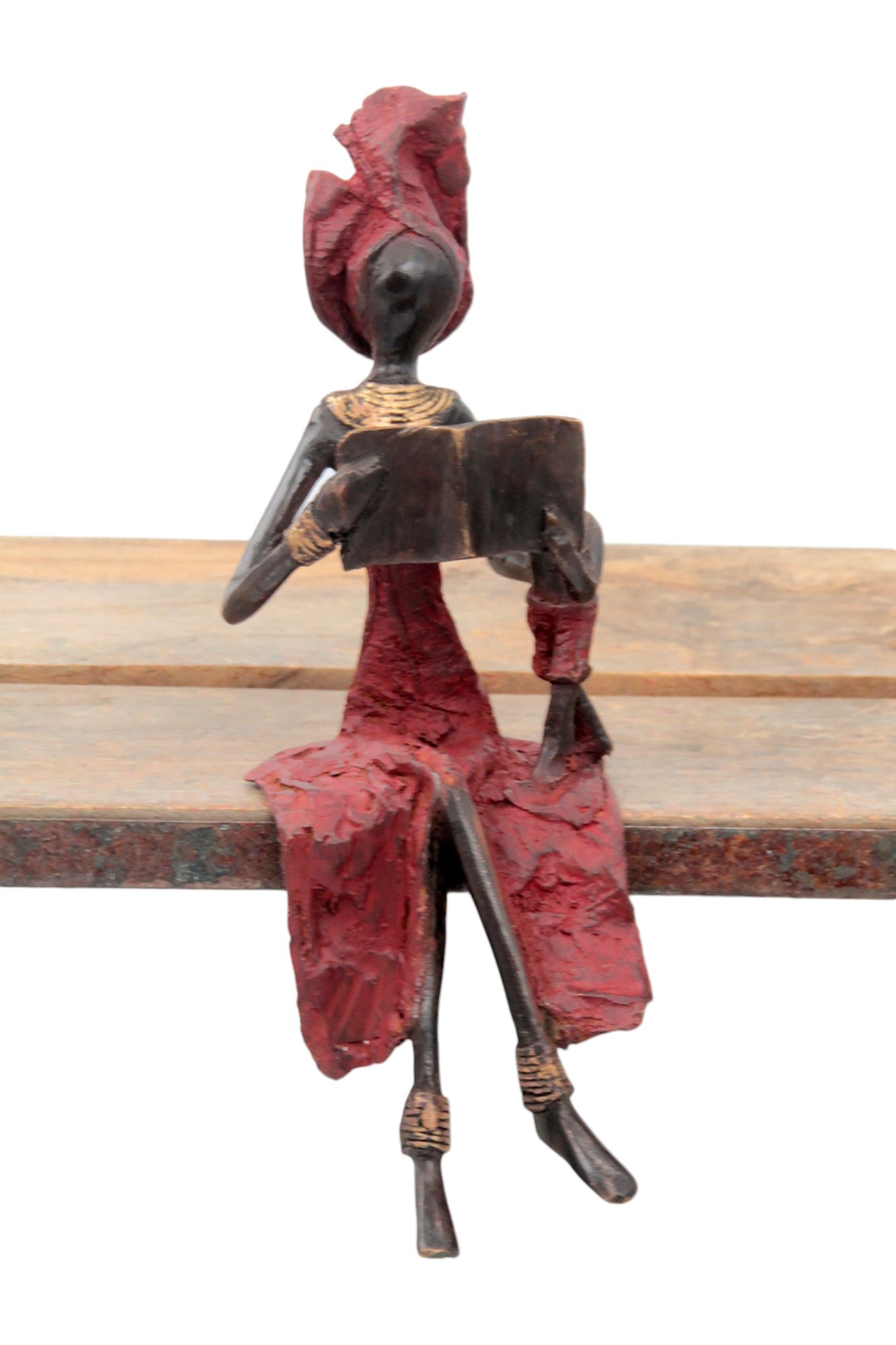 Bronze assis 25 cm rouge n°1 