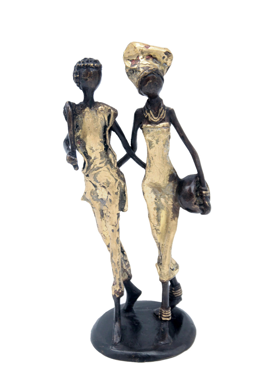 Bronze couple 25 cm doré n°2 Bronzes d&#39;Afrique