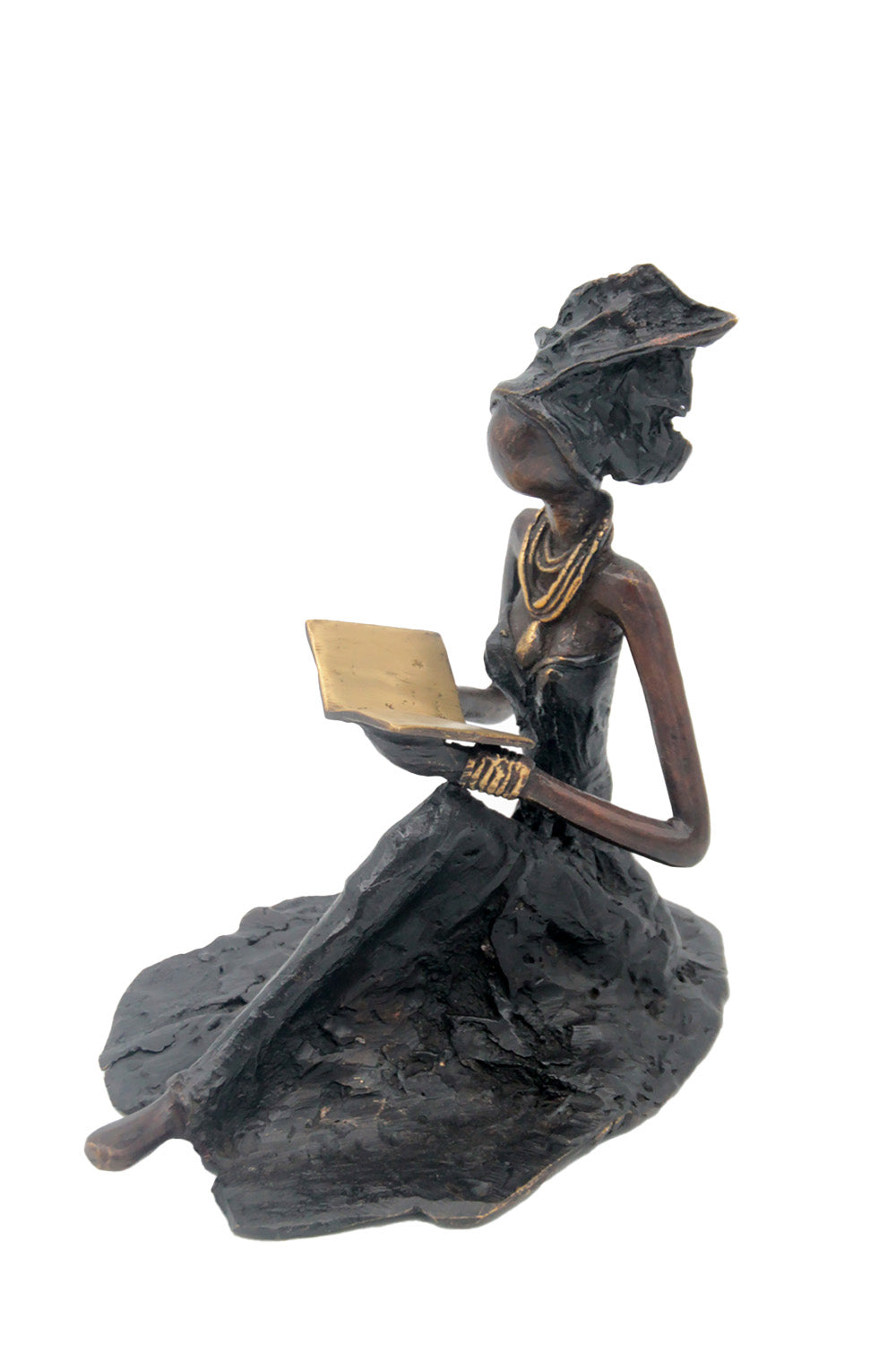 Bronze assis au sol 55 cm noir n°1 Bronzes d&#39;Afrique