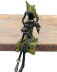 Bronze assis 15 cm vert n°2 