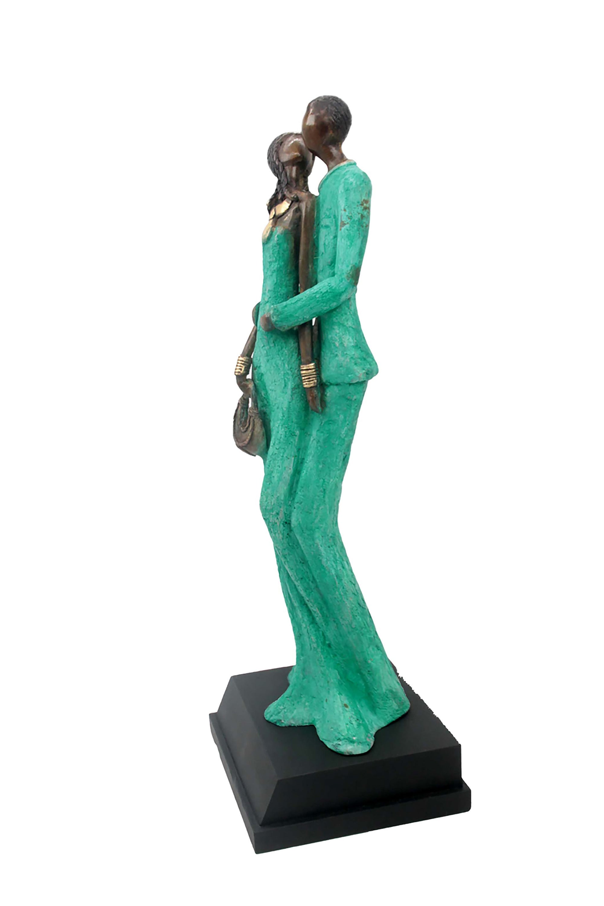 Bronze Issouf couple 55 cm vert n°2 Bronzes d'Afrique
