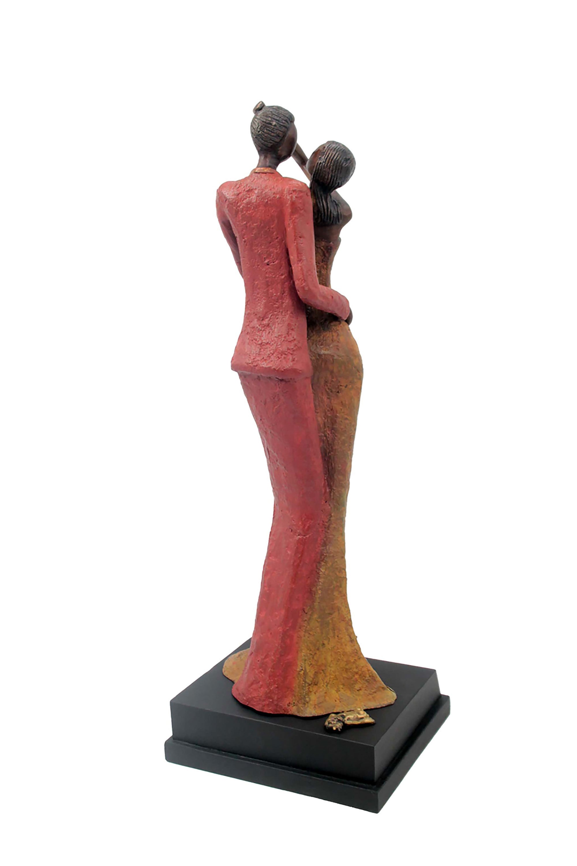 Bronze Issouf couple 55 cm rouge n°1 Bronzes d&#39;Afrique