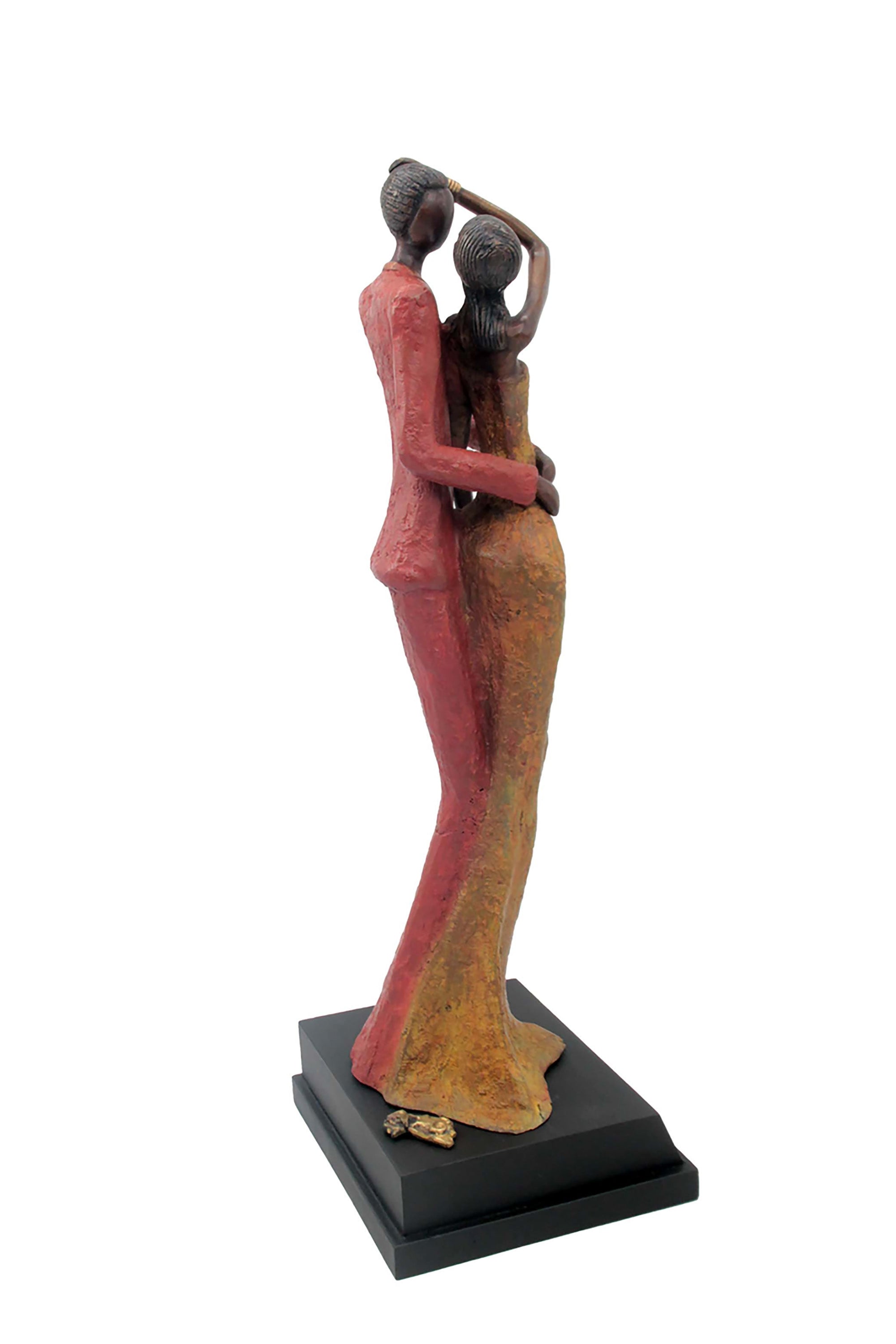Bronze Issouf couple 55 cm rouge n°1 Bronzes d&#39;Afrique