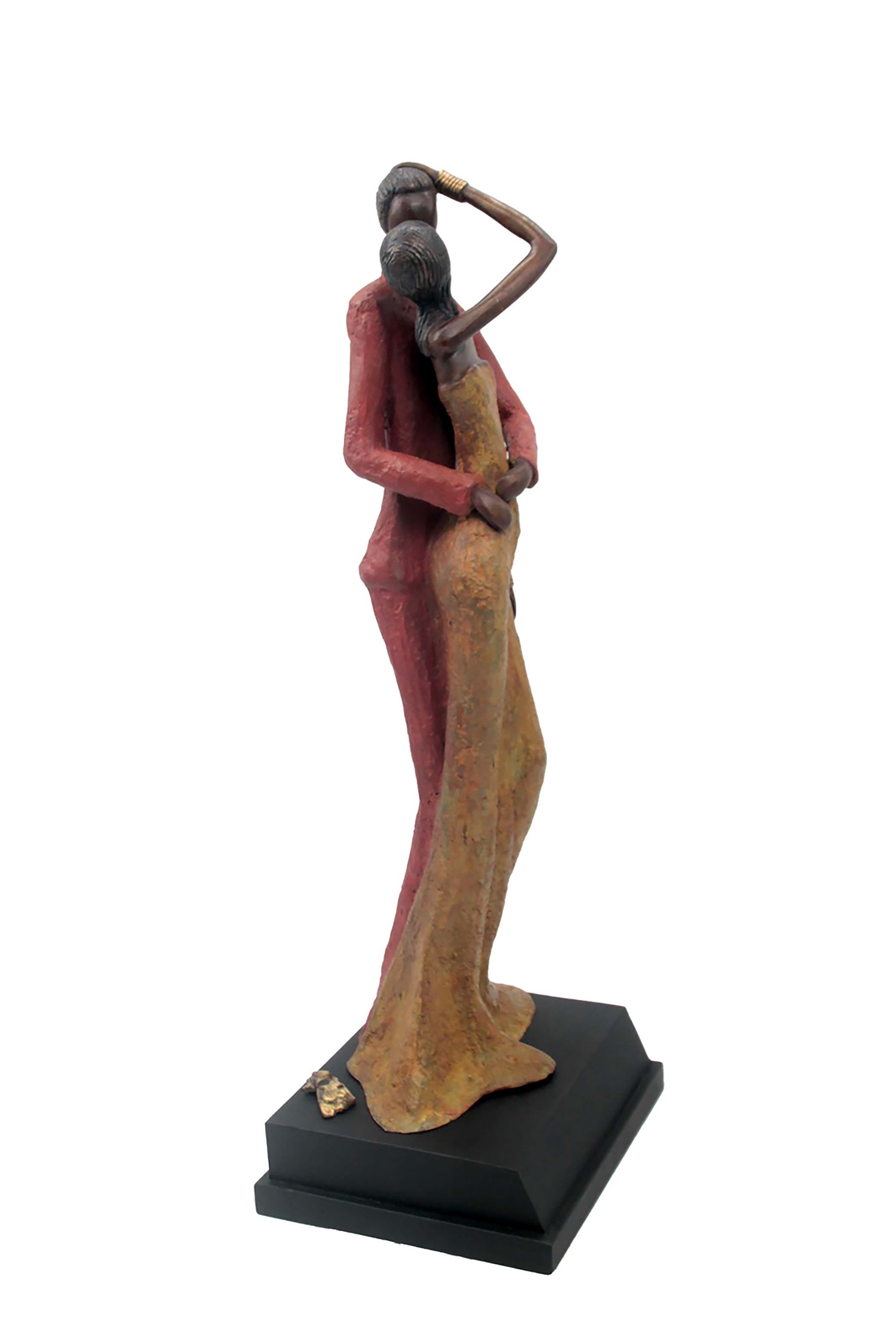 Bronze Issouf couple 55 cm rouge n°1 Bronzes d&#39;Afrique