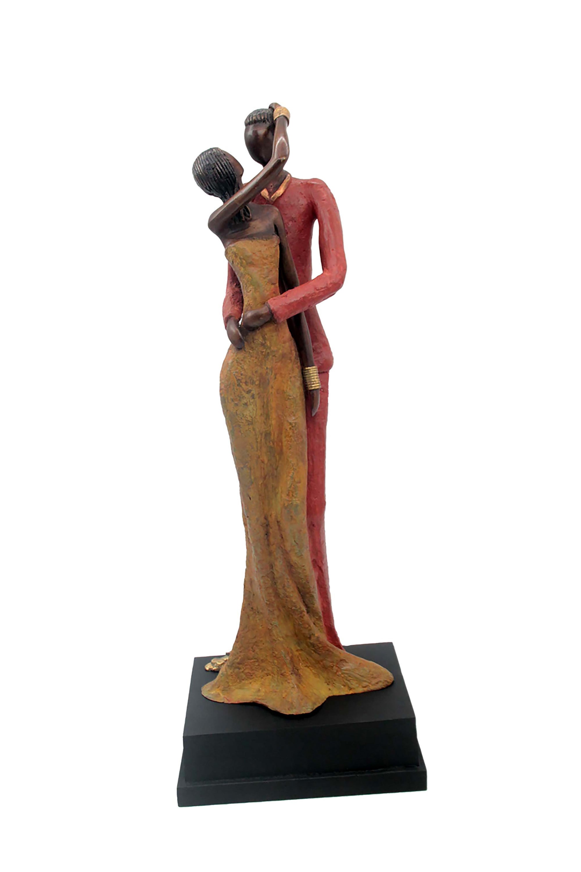 Bronze Issouf couple 55 cm rouge n°1 Bronzes d&#39;Afrique