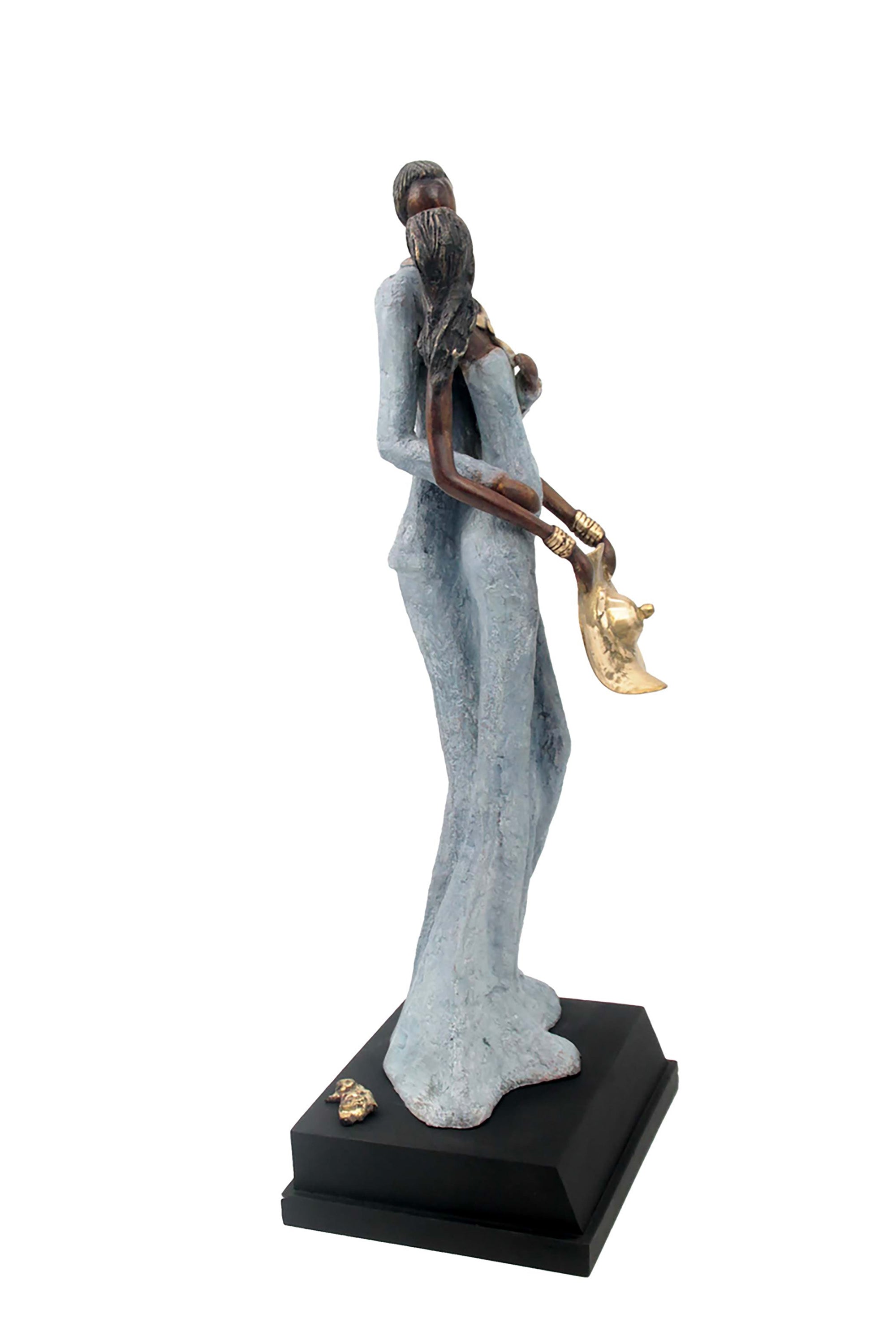 Bronze Issouf couple 55 cm gris n°1 Bronzes d&#39;Afrique