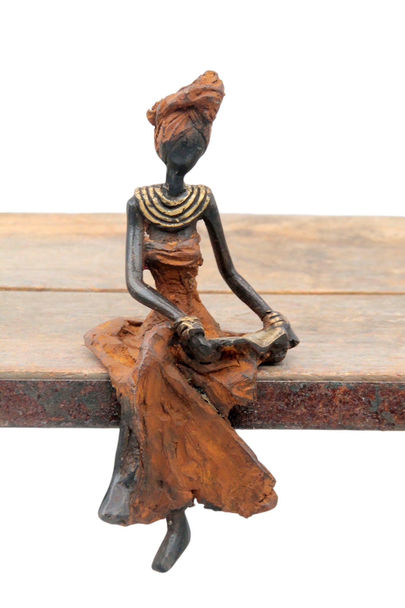 Bronze assis 15 cm marron n°4 