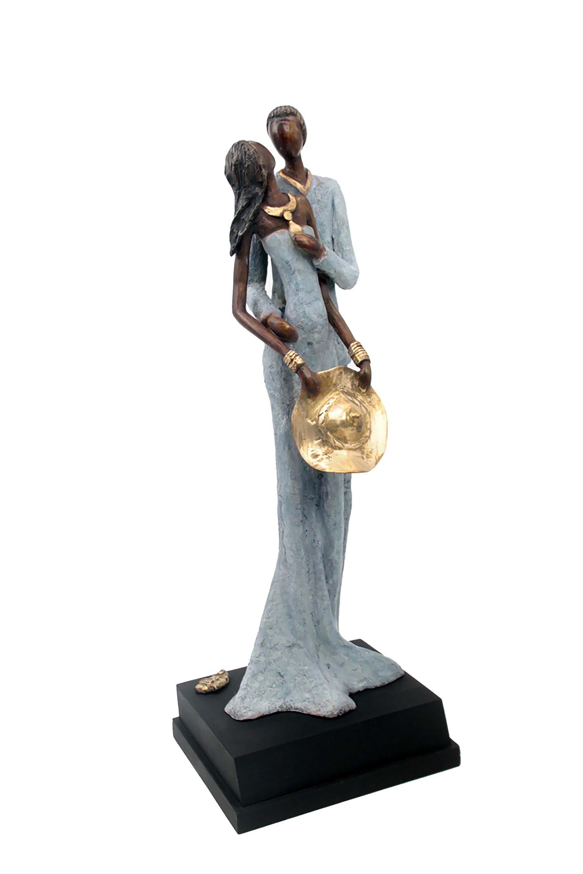 Bronze Issouf couple 55 cm gris n°1 Bronzes d&#39;Afrique