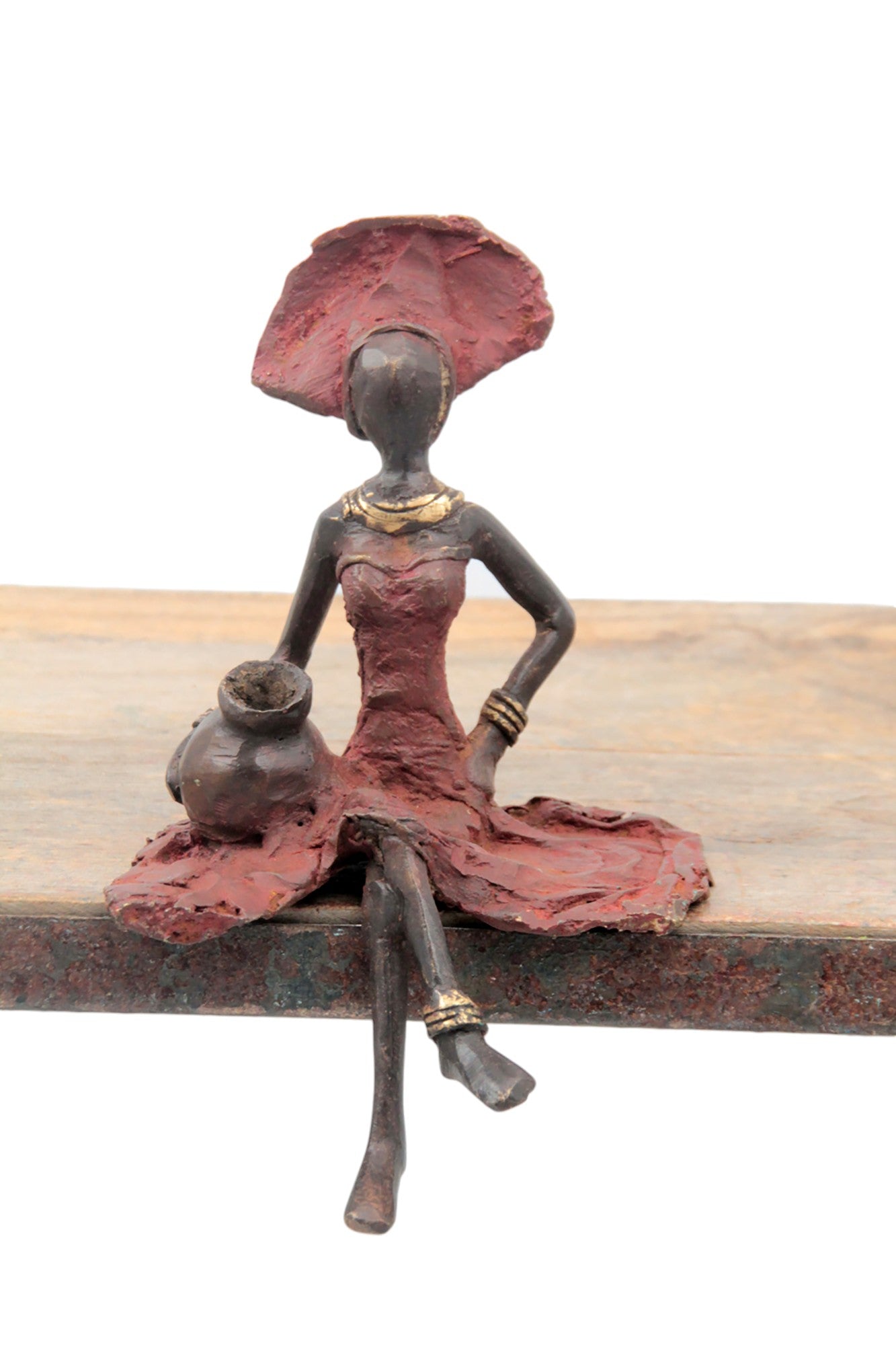 Bronze assis 15 cm rouge n°3 