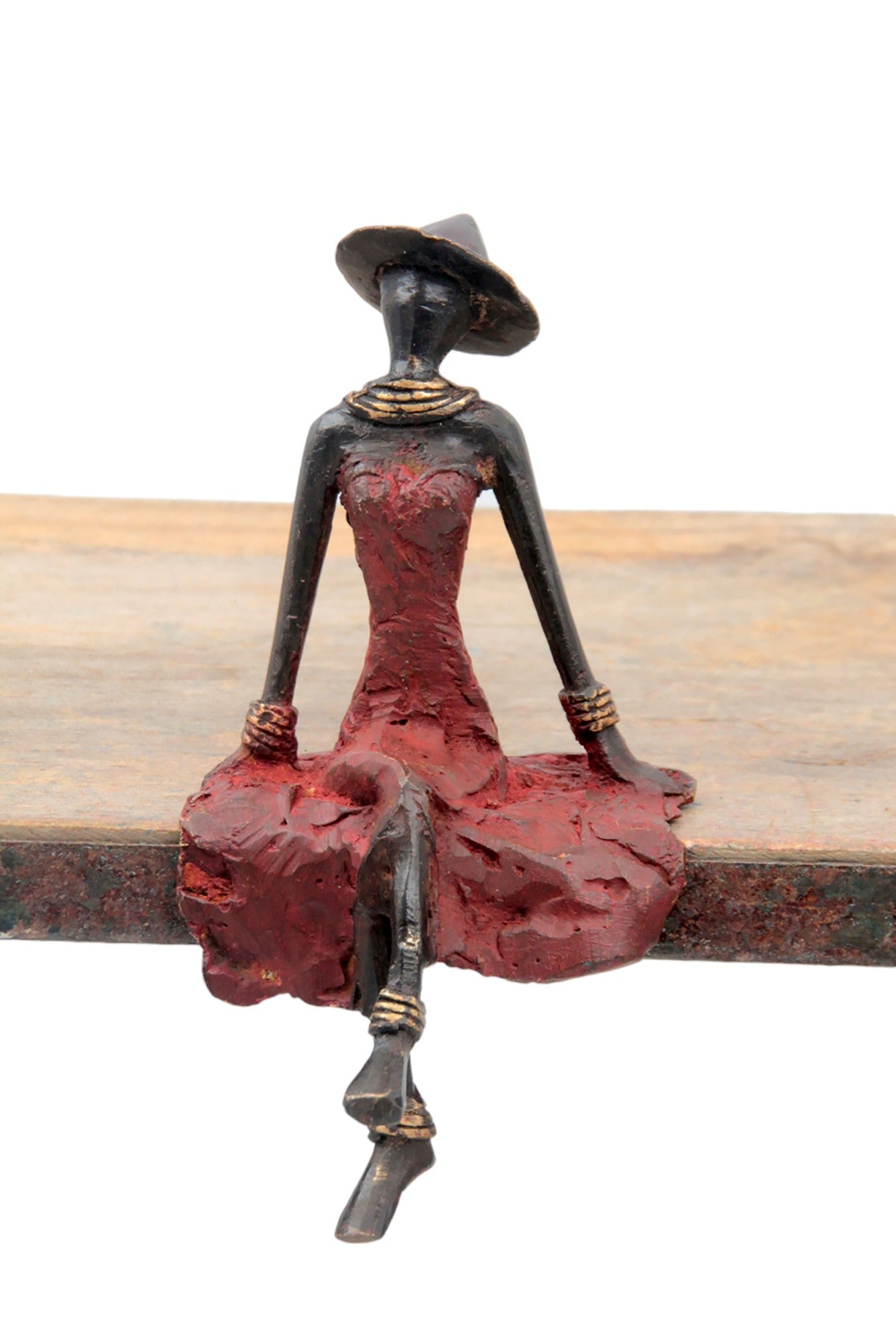 Bronze assis 15 cm rouge n°8 