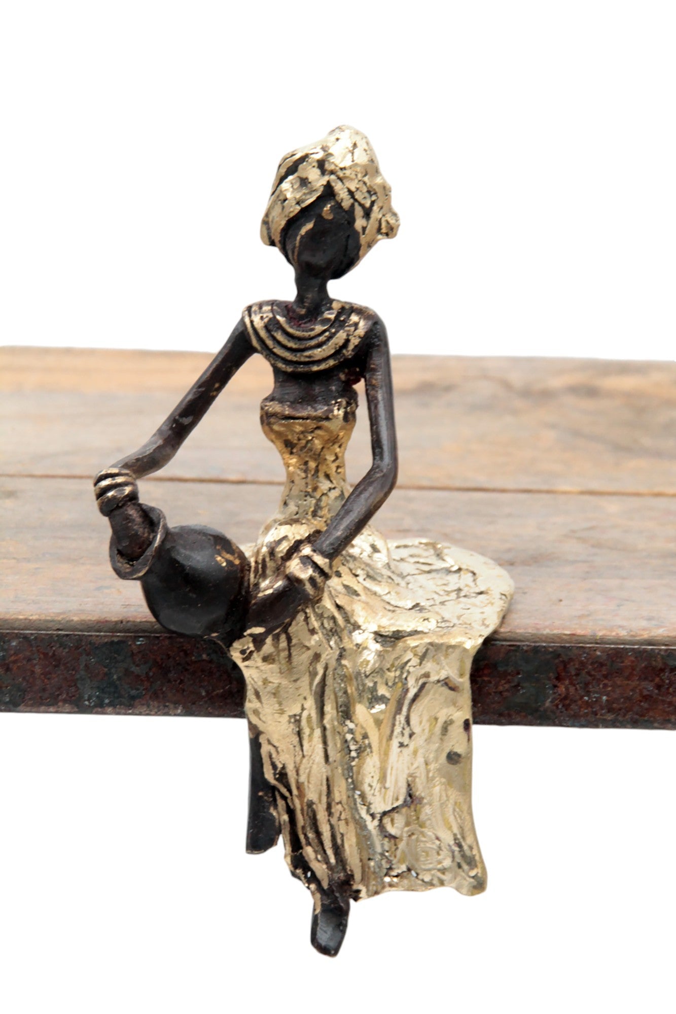 Bronze assis 15 cm doré n°3 