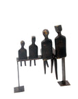 Bronze famille abstraite sur banc 28 cm marron n°3 Bronzes d'Afrique