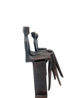 Bronze famille abstraite sur banc 28 cm marron n°3 Bronzes d'Afrique