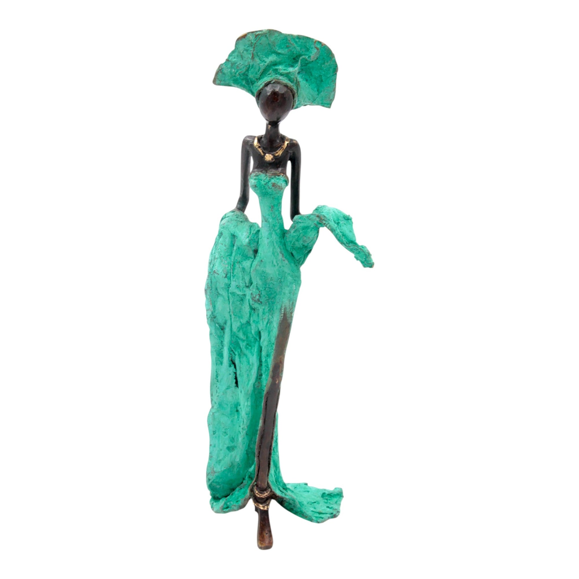 Bronze 35 cm turquoise n°1 