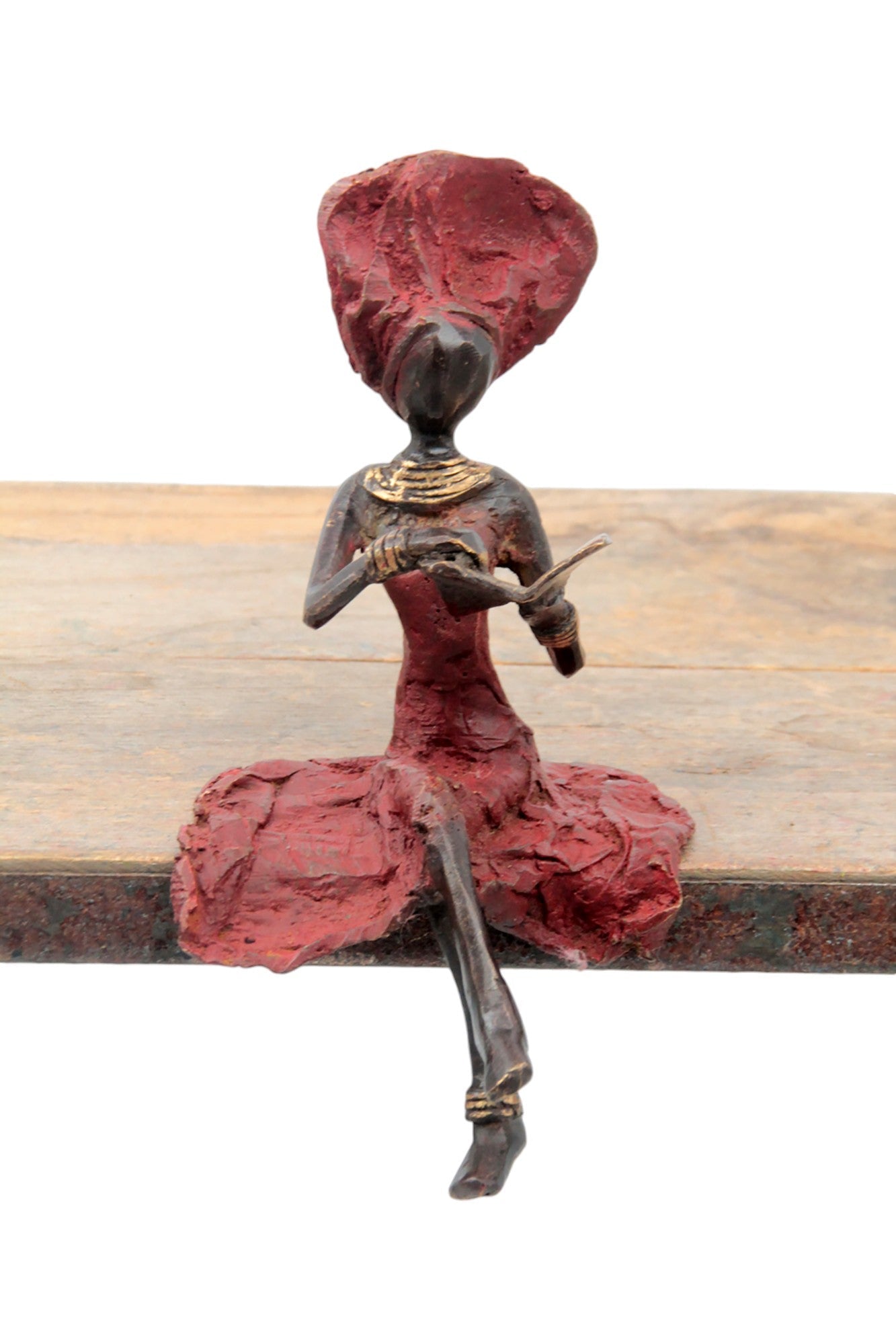 Bronze assis 15 cm rouge n°1 