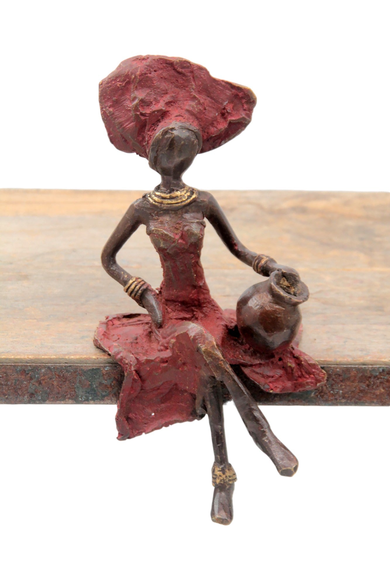 Bronze assis 15 cm rouge n°2 