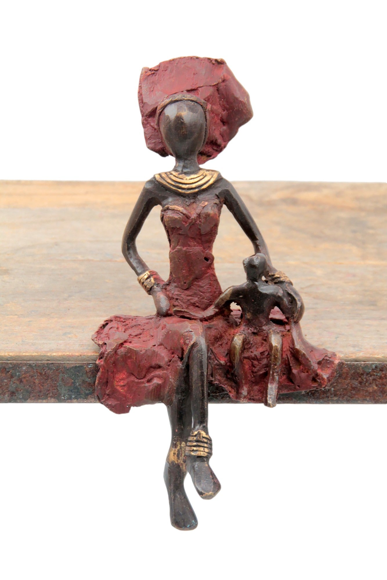 Bronze assis 15 cm rouge n°6 