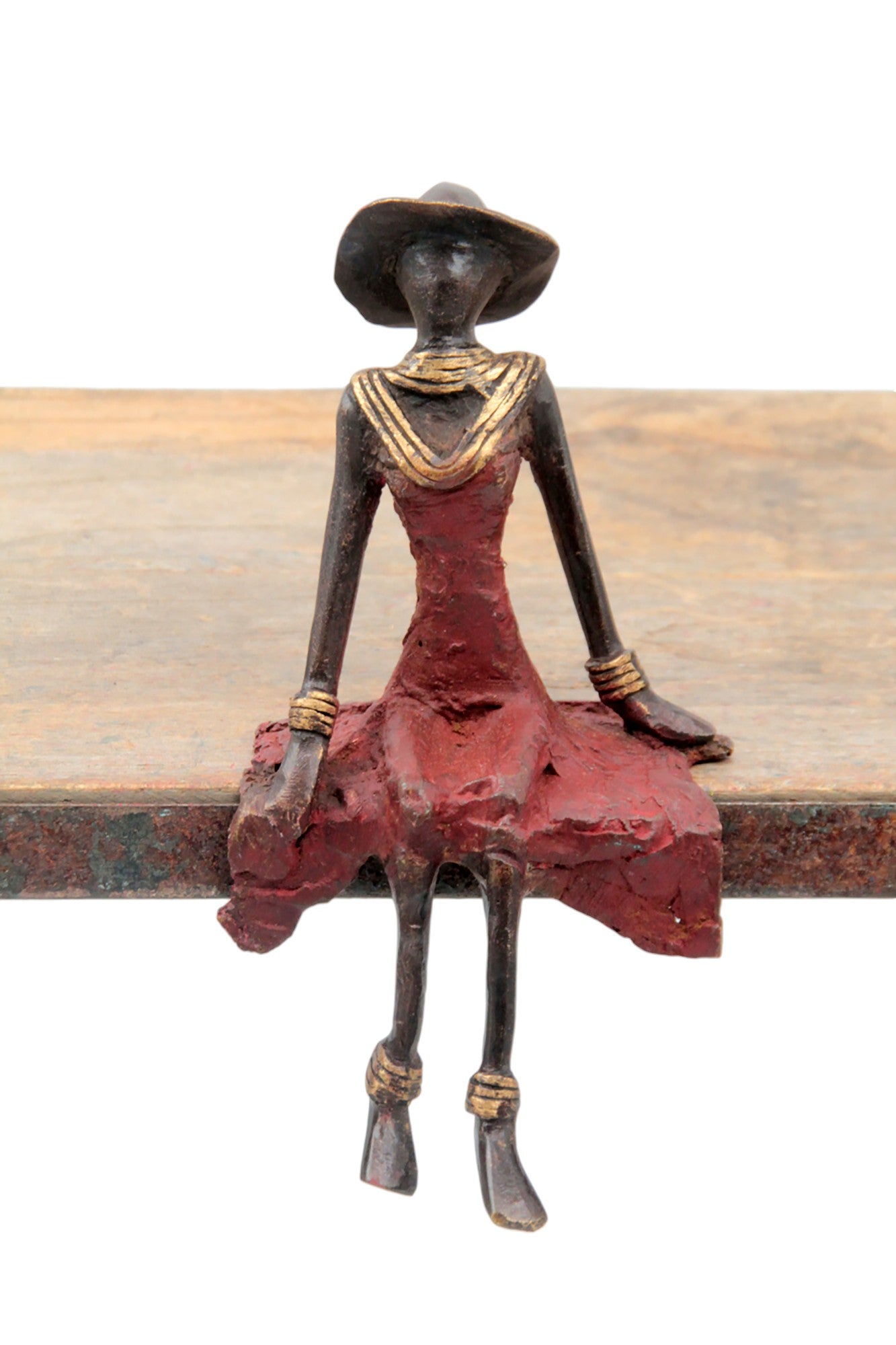 Bronze assis 15 cm rouge n°12 