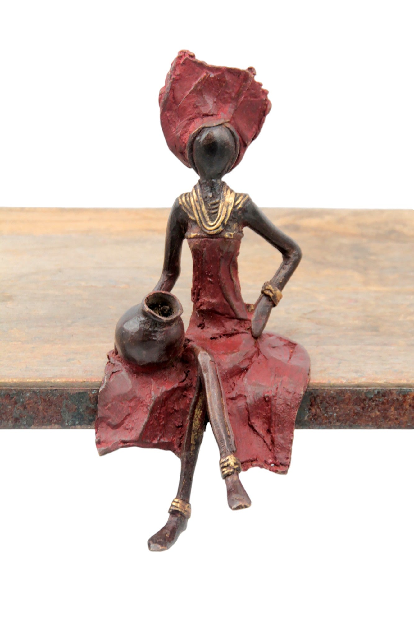 Bronze assis 15 cm rouge n°13 