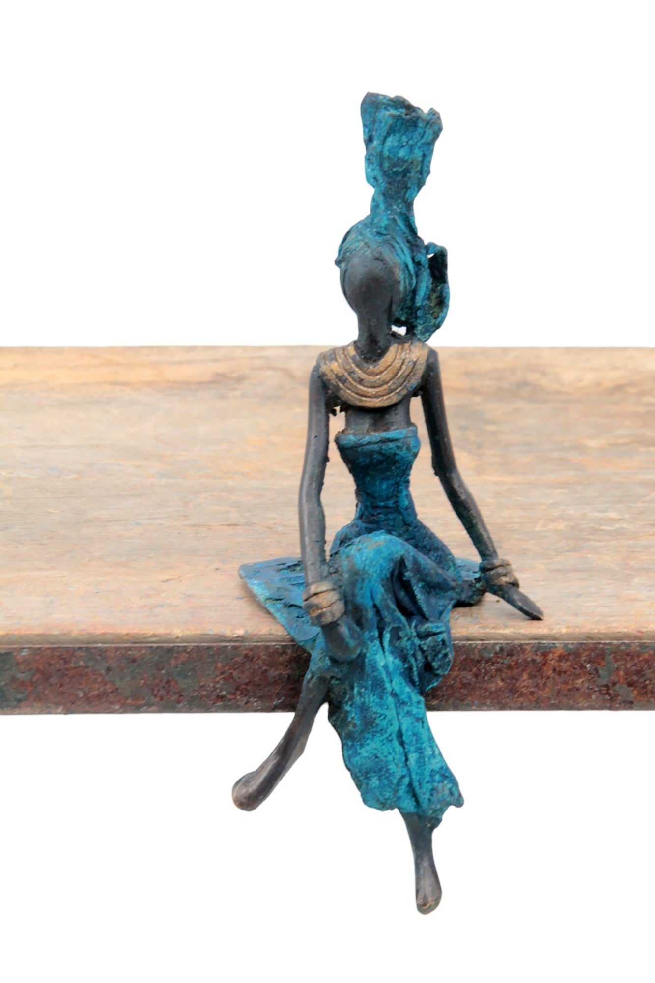 Bronze assis 15 cm bleu n°12 