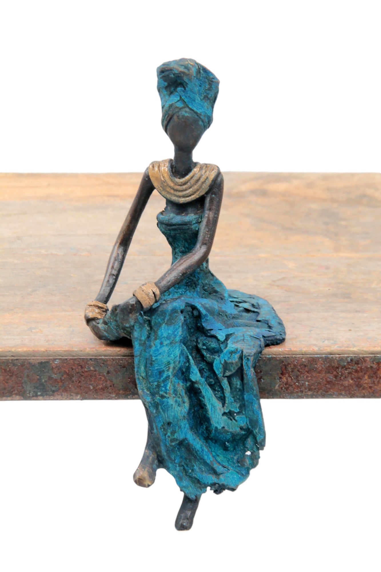 Bronze assis 15 cm bleu n°14 
